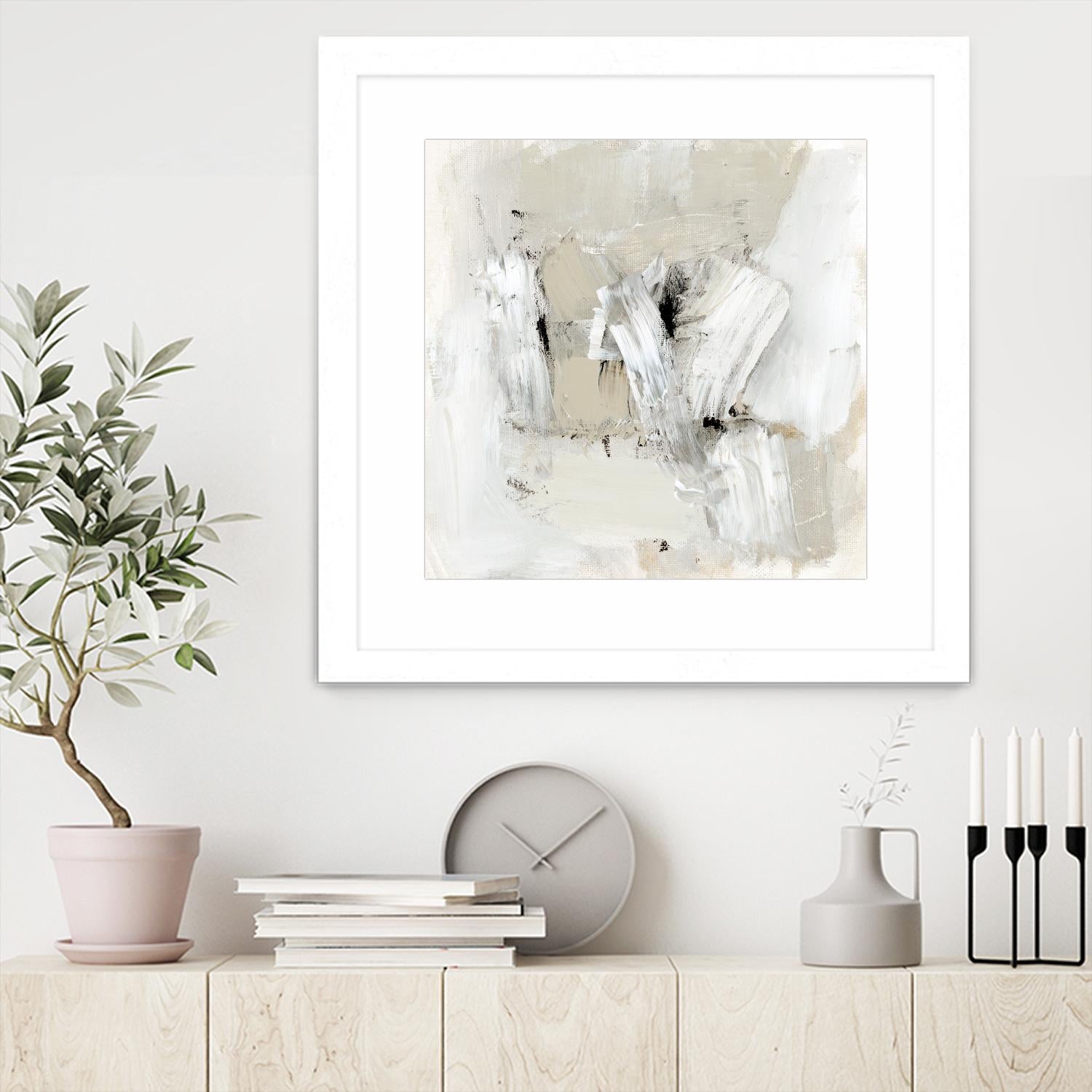 Neutral Brushstrokes I by Victoria Barnes on GIANT ART - beige abstract abstract