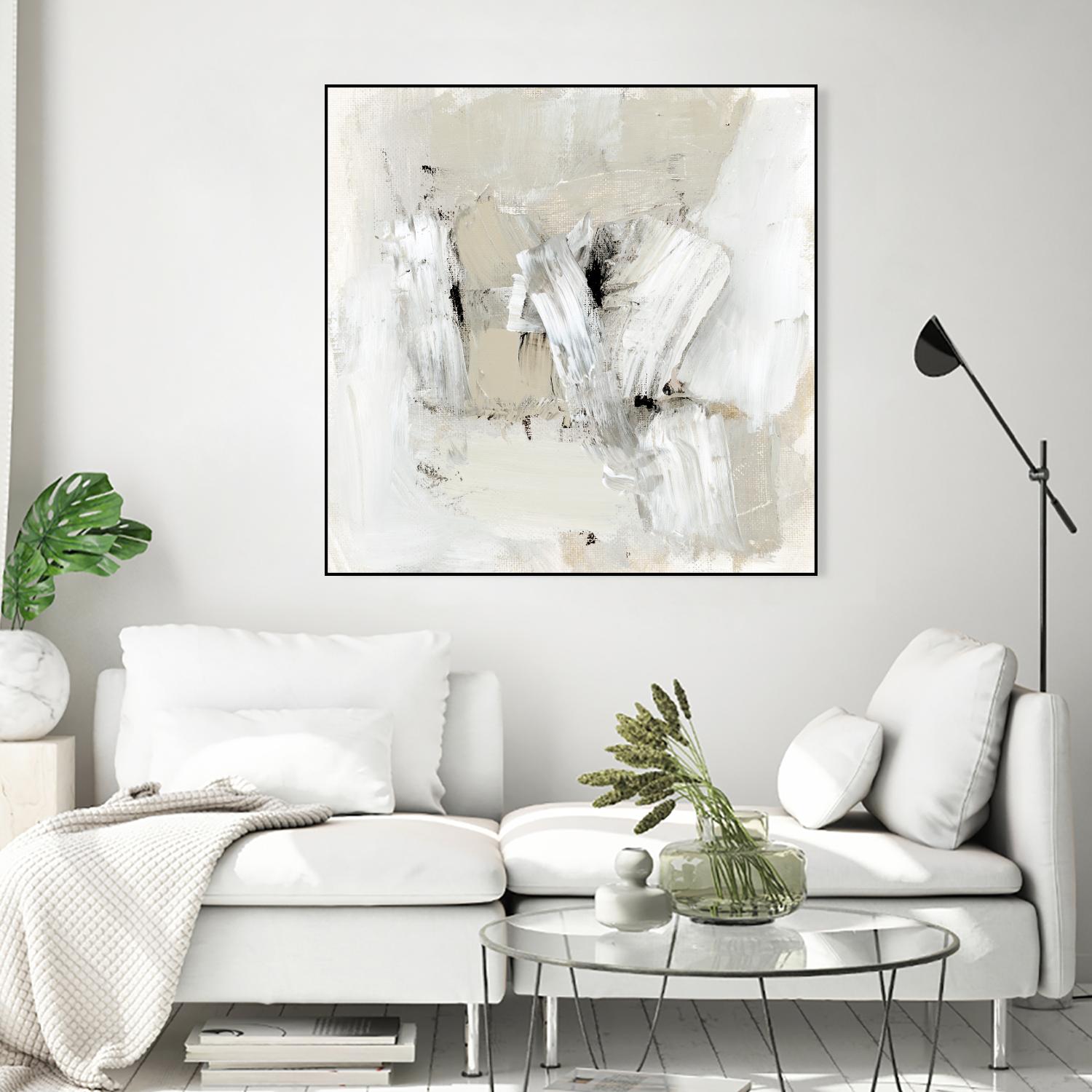 Neutral Brushstrokes I by Victoria Barnes on GIANT ART - beige abstract abstract