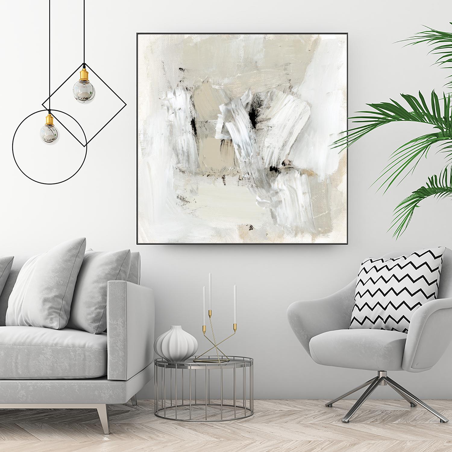Neutral Brushstrokes I by Victoria Barnes on GIANT ART - beige abstract abstract