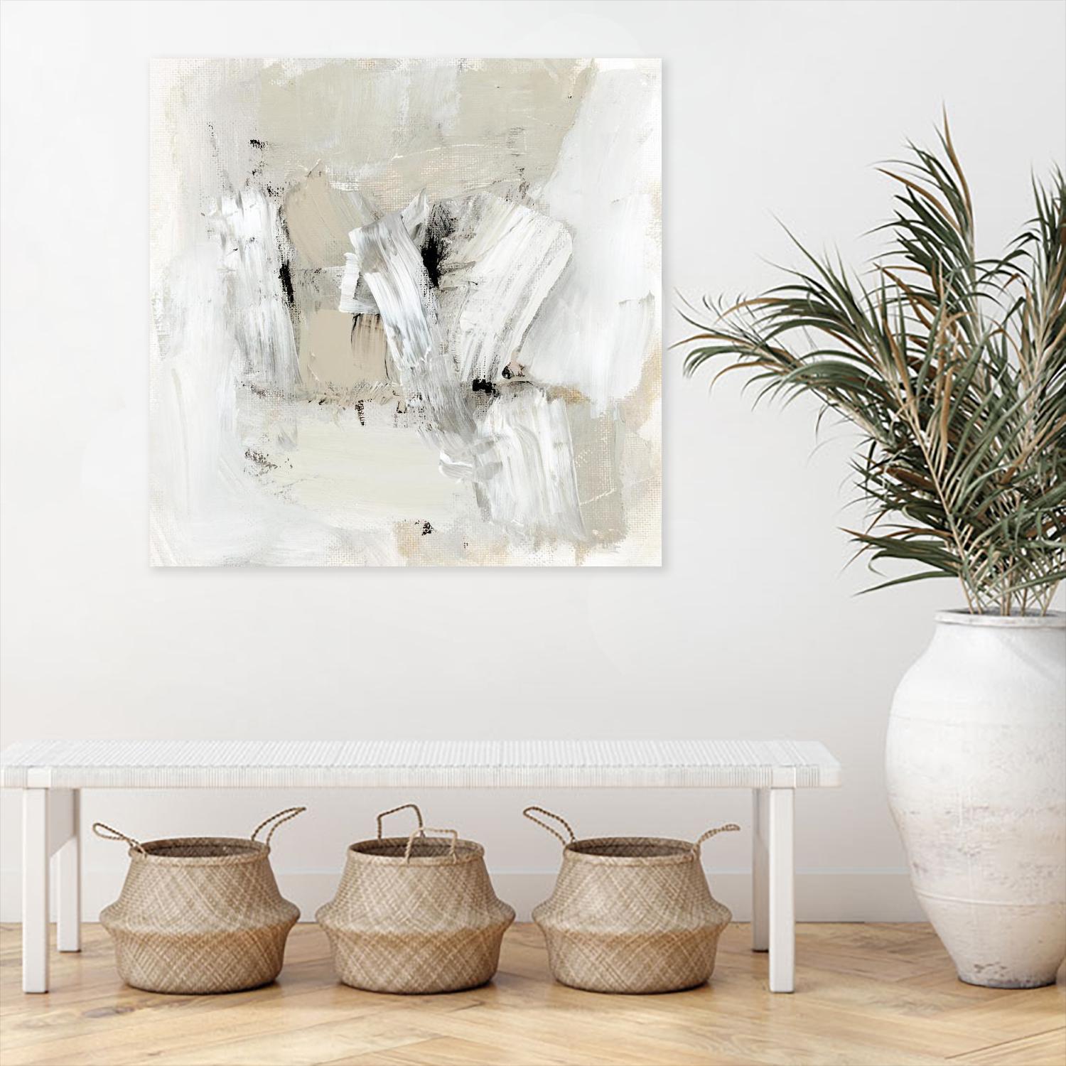 Neutral Brushstrokes I by Victoria Barnes on GIANT ART - beige abstract abstract