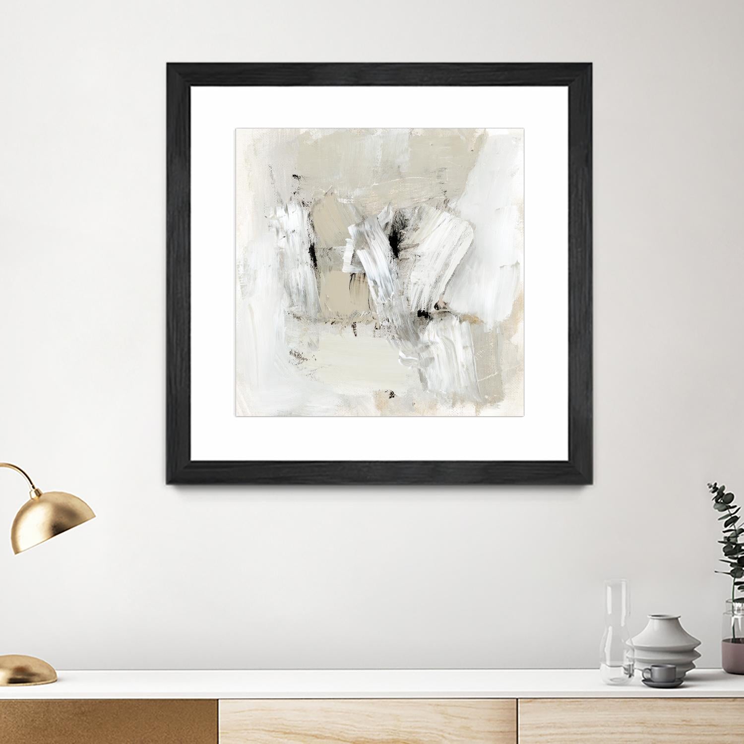 Neutral Brushstrokes I by Victoria Barnes on GIANT ART - beige abstract abstract