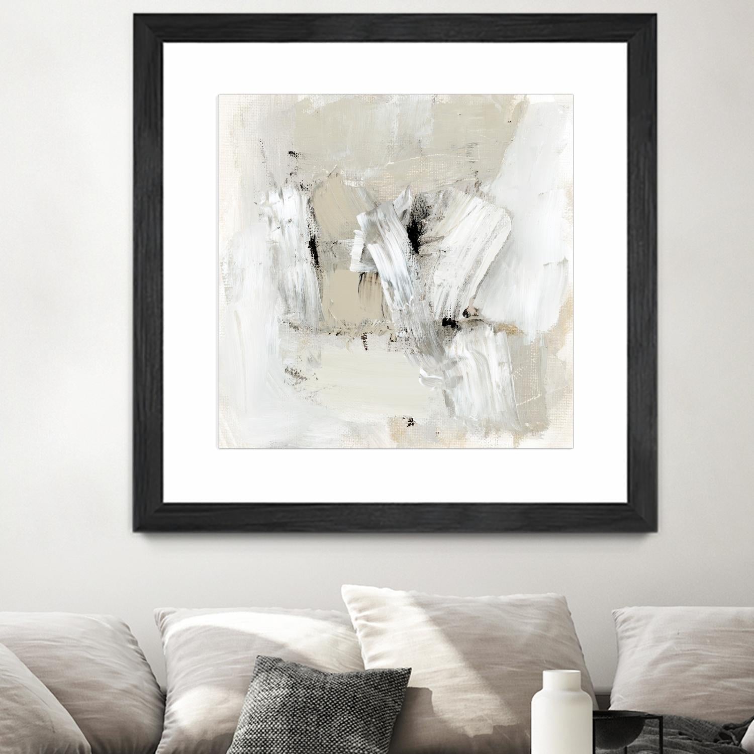 Neutral Brushstrokes I by Victoria Barnes on GIANT ART - beige abstract abstract