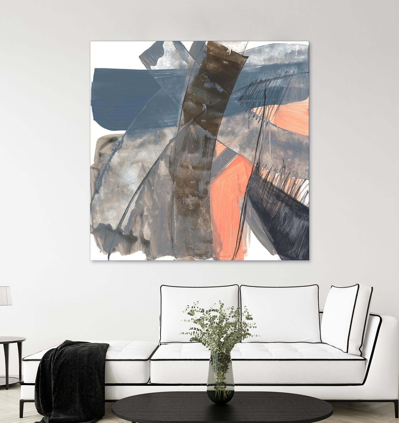 Neutrals & Coral II by Jennifer Goldberger on GIANT ART - grey  abstract abstract