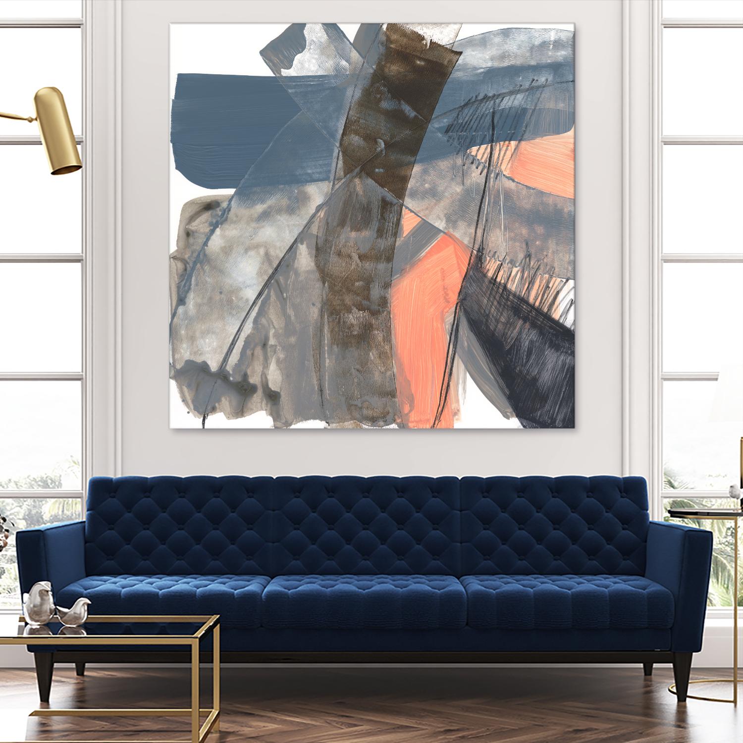 Neutrals & Coral II by Jennifer Goldberger on GIANT ART - grey  abstract abstract