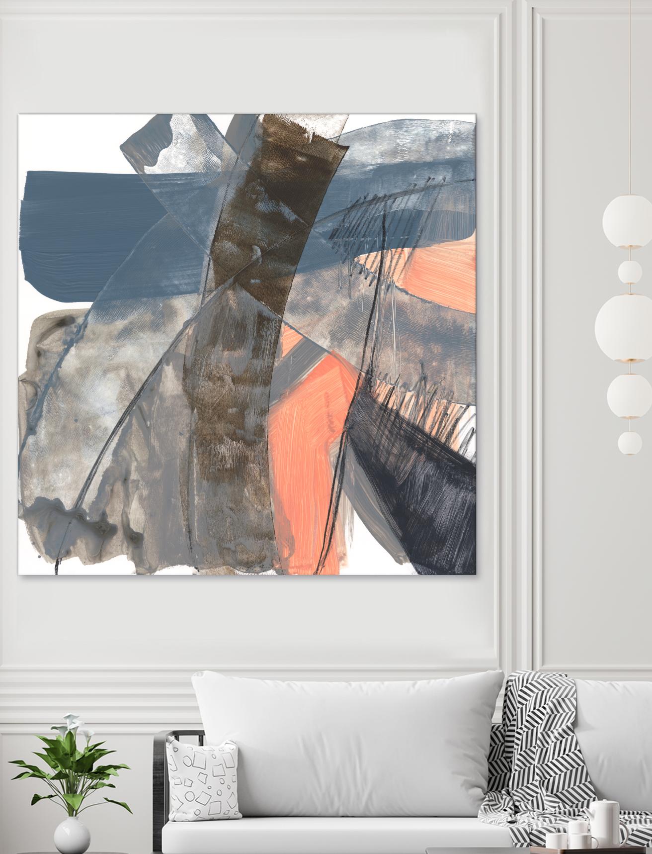 Neutrals & Coral II by Jennifer Goldberger on GIANT ART - grey  abstract abstract