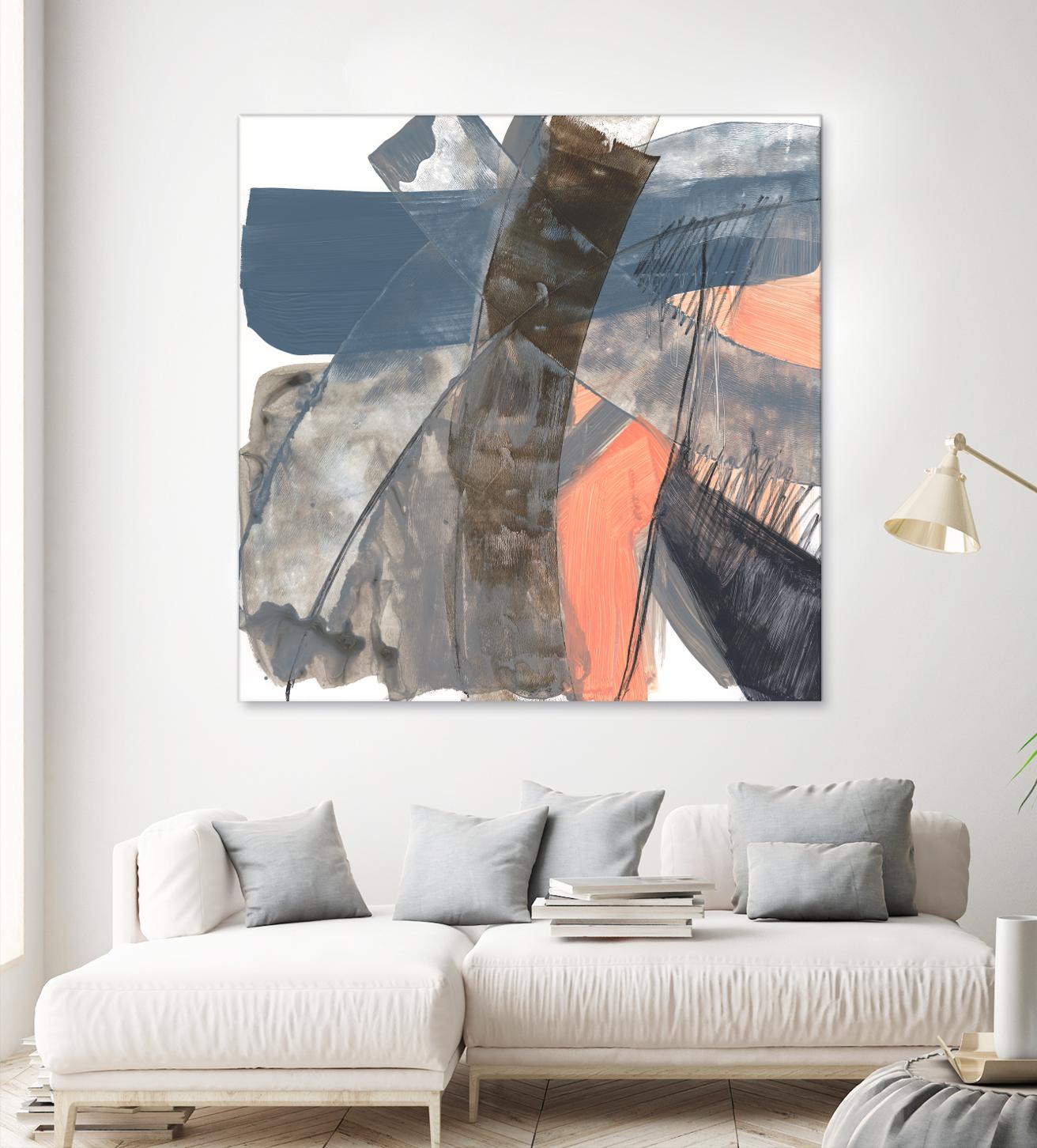 Neutrals & Coral II by Jennifer Goldberger on GIANT ART - grey  abstract abstract
