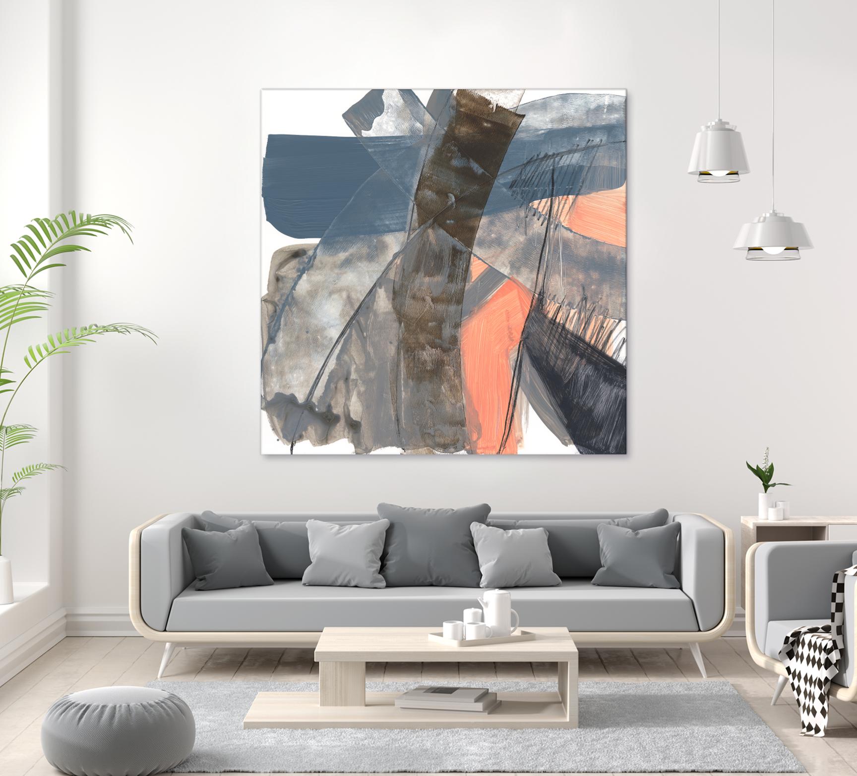 Neutrals & Coral II by Jennifer Goldberger on GIANT ART - grey  abstract abstract