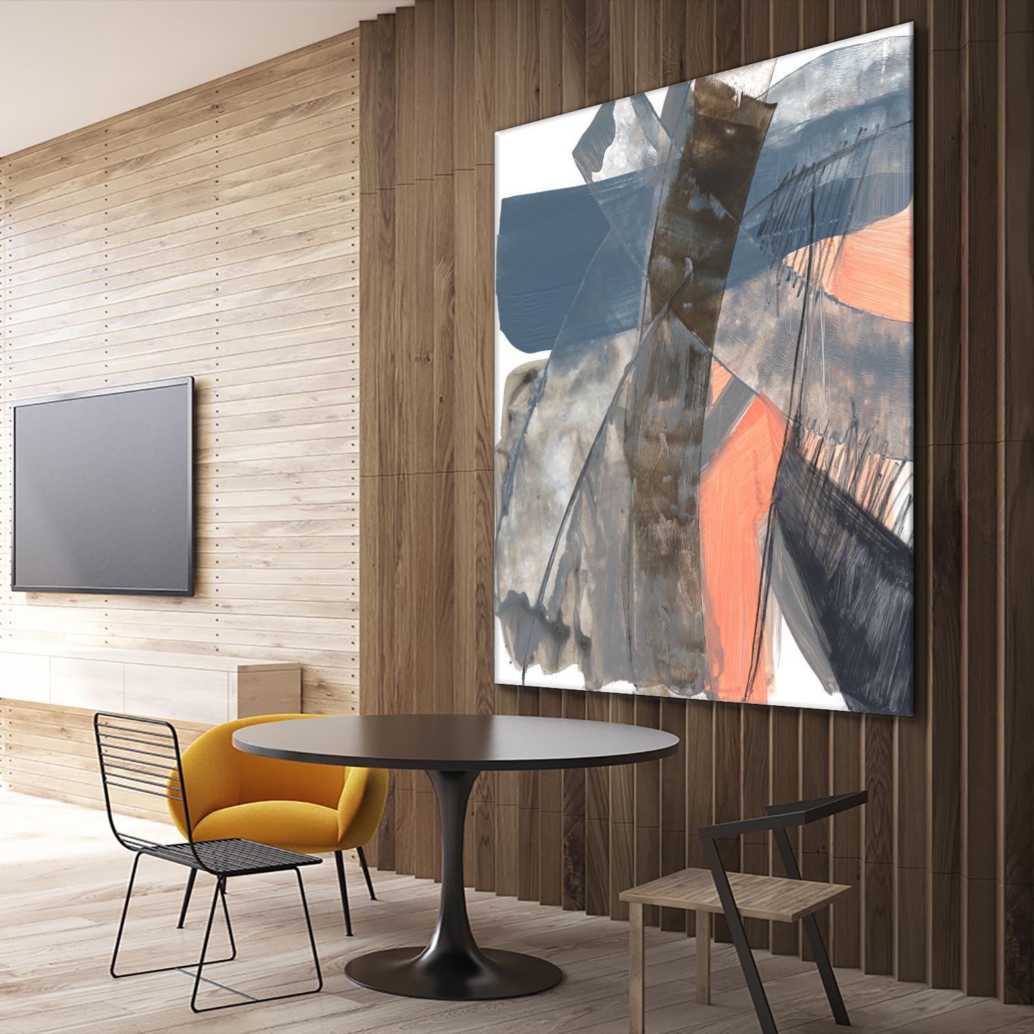 Neutrals & Coral II by Jennifer Goldberger on GIANT ART - grey  abstract abstract