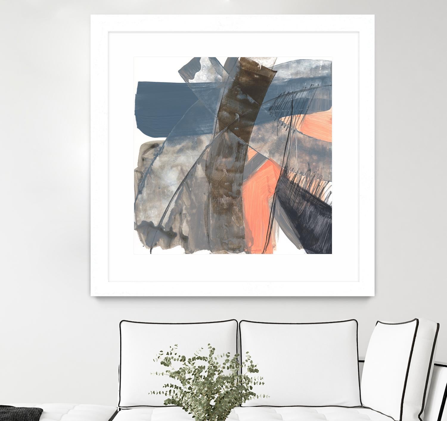 Neutrals & Coral II by Jennifer Goldberger on GIANT ART - grey  abstract abstract
