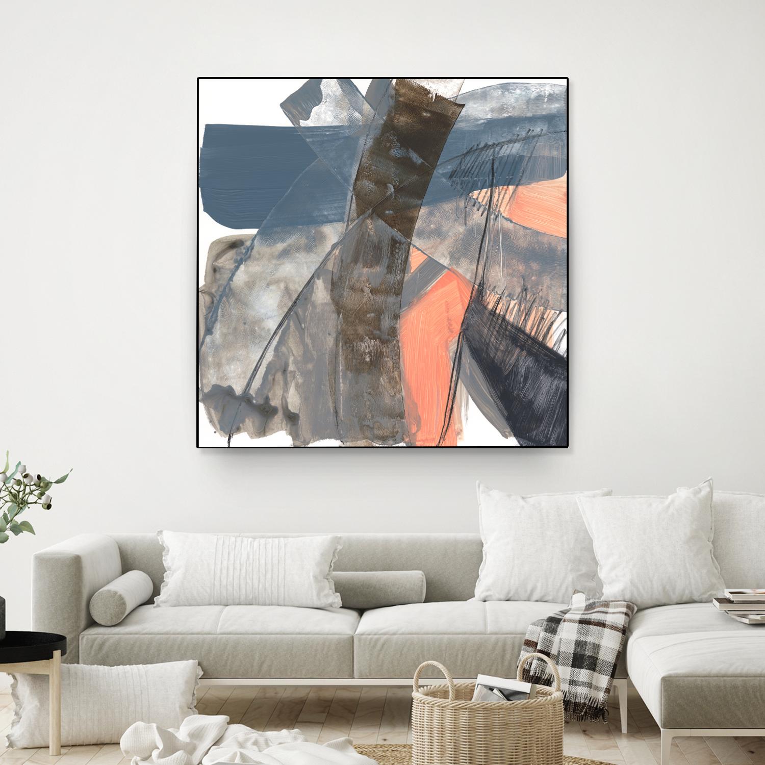 Neutrals & Coral II by Jennifer Goldberger on GIANT ART - grey  abstract abstract