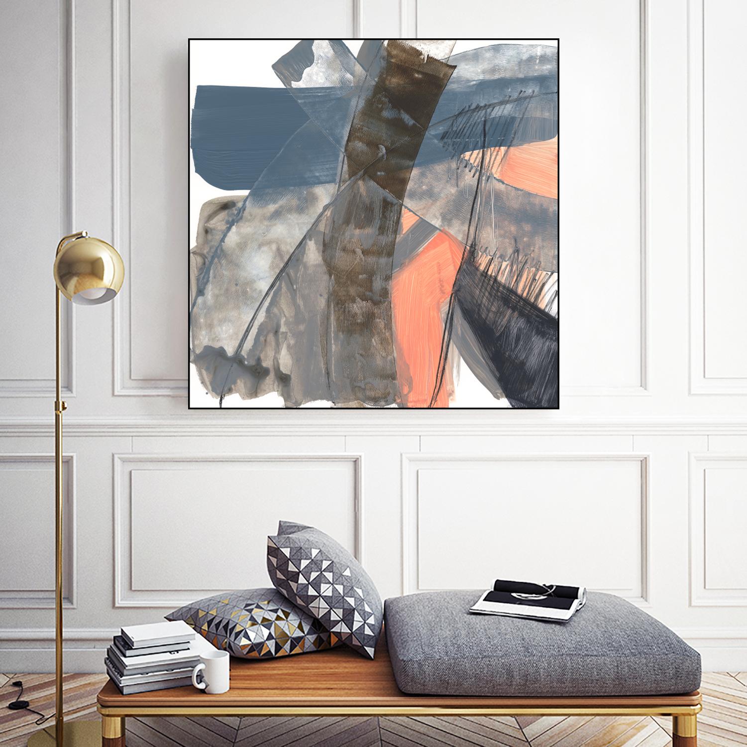 Neutrals & Coral II by Jennifer Goldberger on GIANT ART - grey  abstract abstract