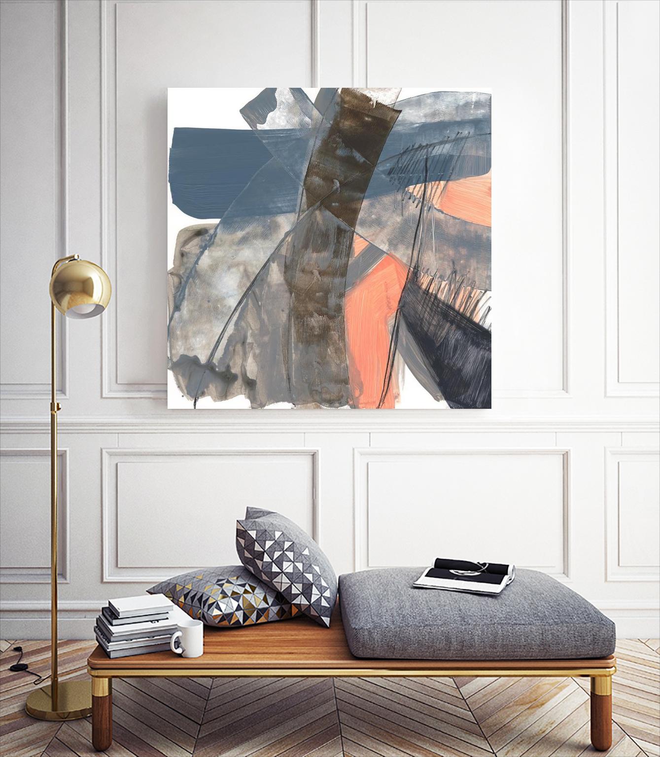 Neutrals & Coral II by Jennifer Goldberger on GIANT ART - grey  abstract abstract