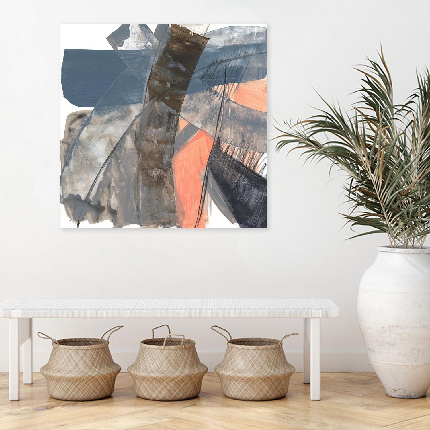 Neutrals & Coral II by Jennifer Goldberger on GIANT ART - grey  abstract abstract