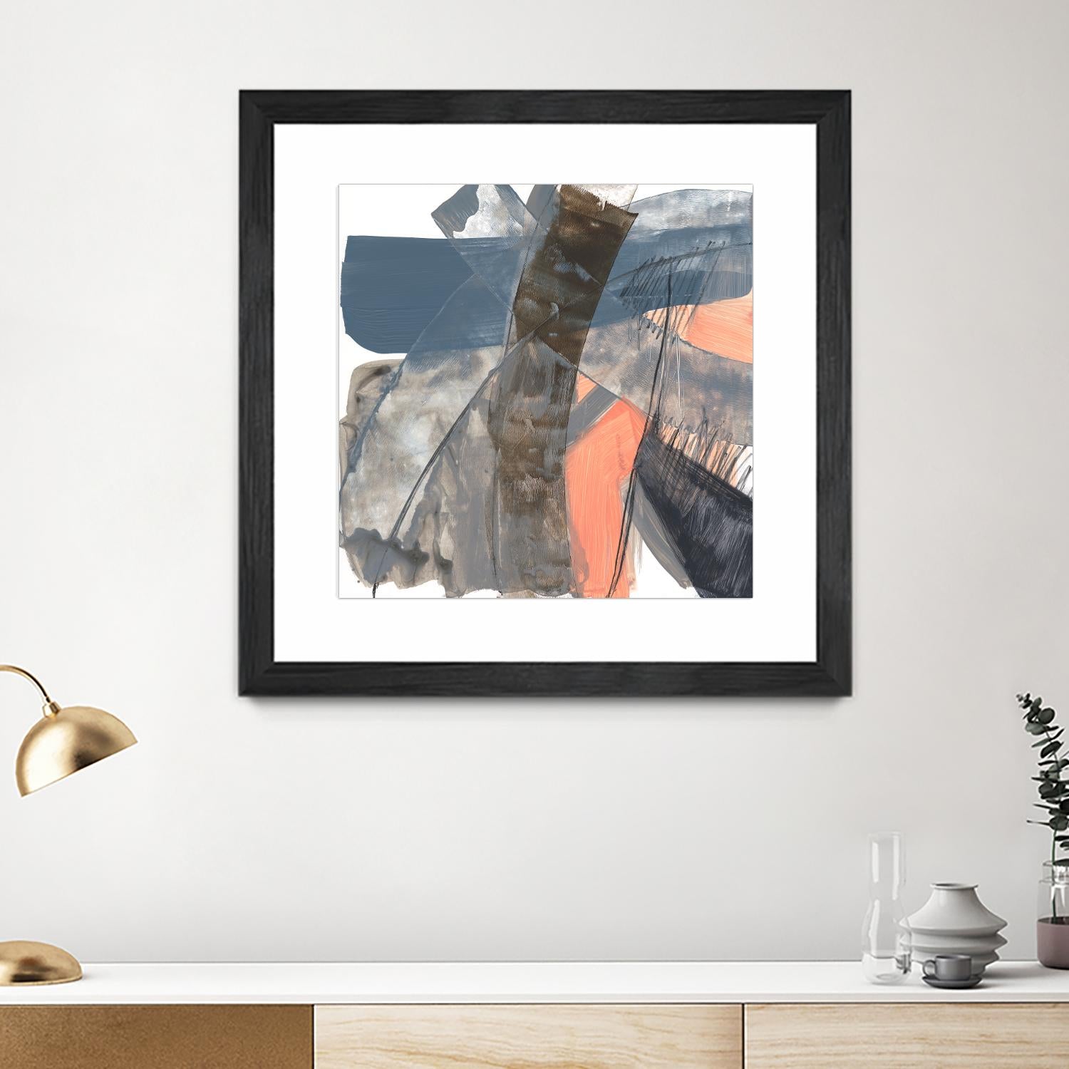 Neutrals & Coral II by Jennifer Goldberger on GIANT ART - grey  abstract abstract