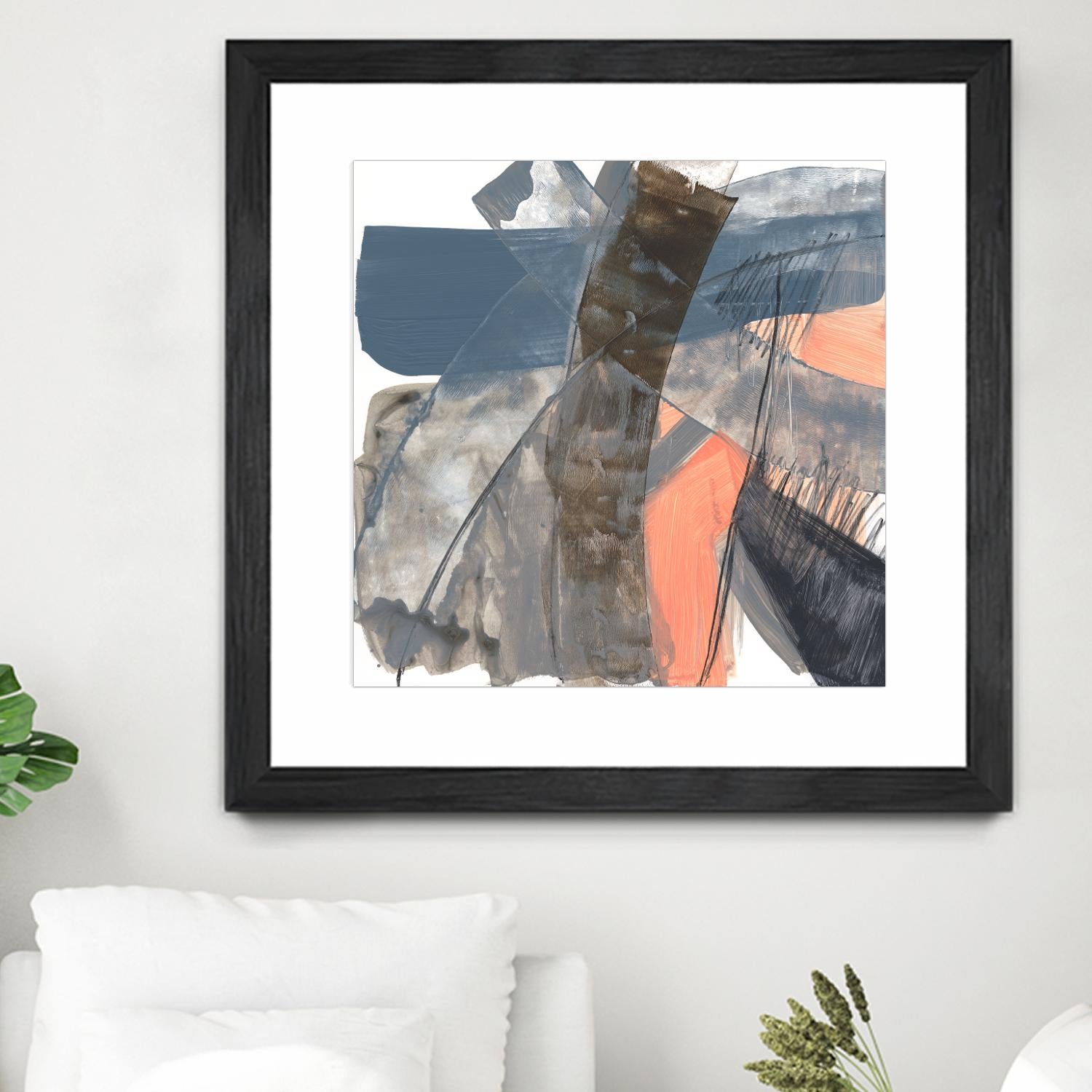 Neutrals & Coral II by Jennifer Goldberger on GIANT ART - grey  abstract abstract