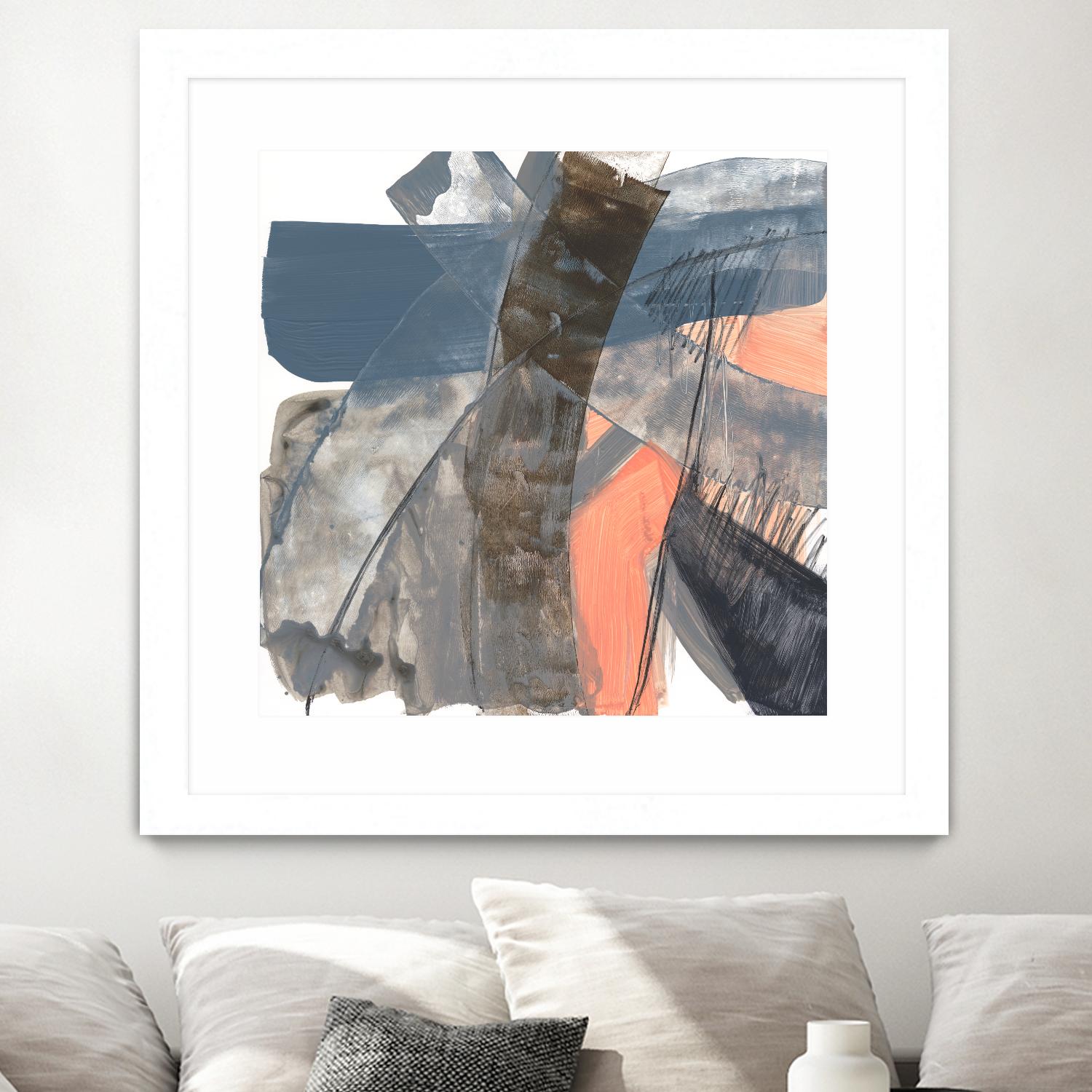 Neutrals & Coral II by Jennifer Goldberger on GIANT ART - grey  abstract abstract