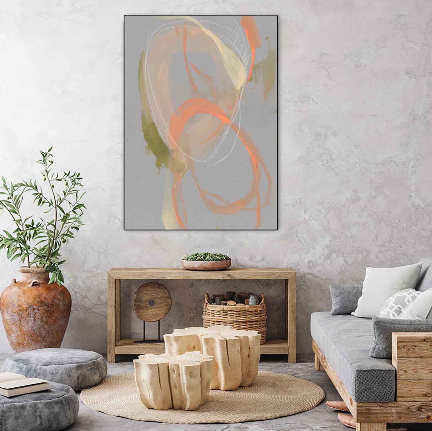 Pastel Loops II by Jennifer Goldberger on GIANT ART - beige abstract abstract