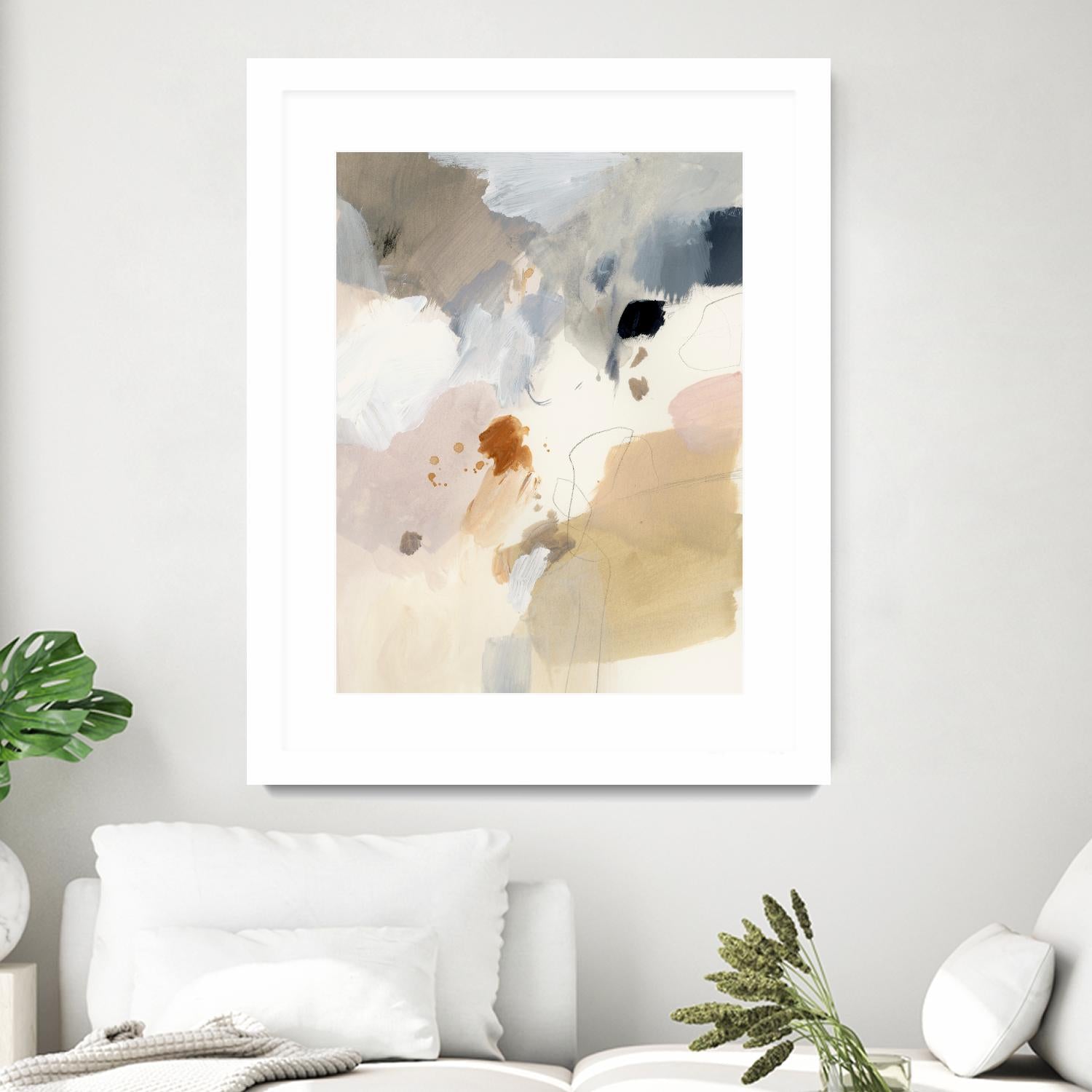 Neutral Scrawl I by Victoria Barnes on GIANT ART - beige abstract abstract