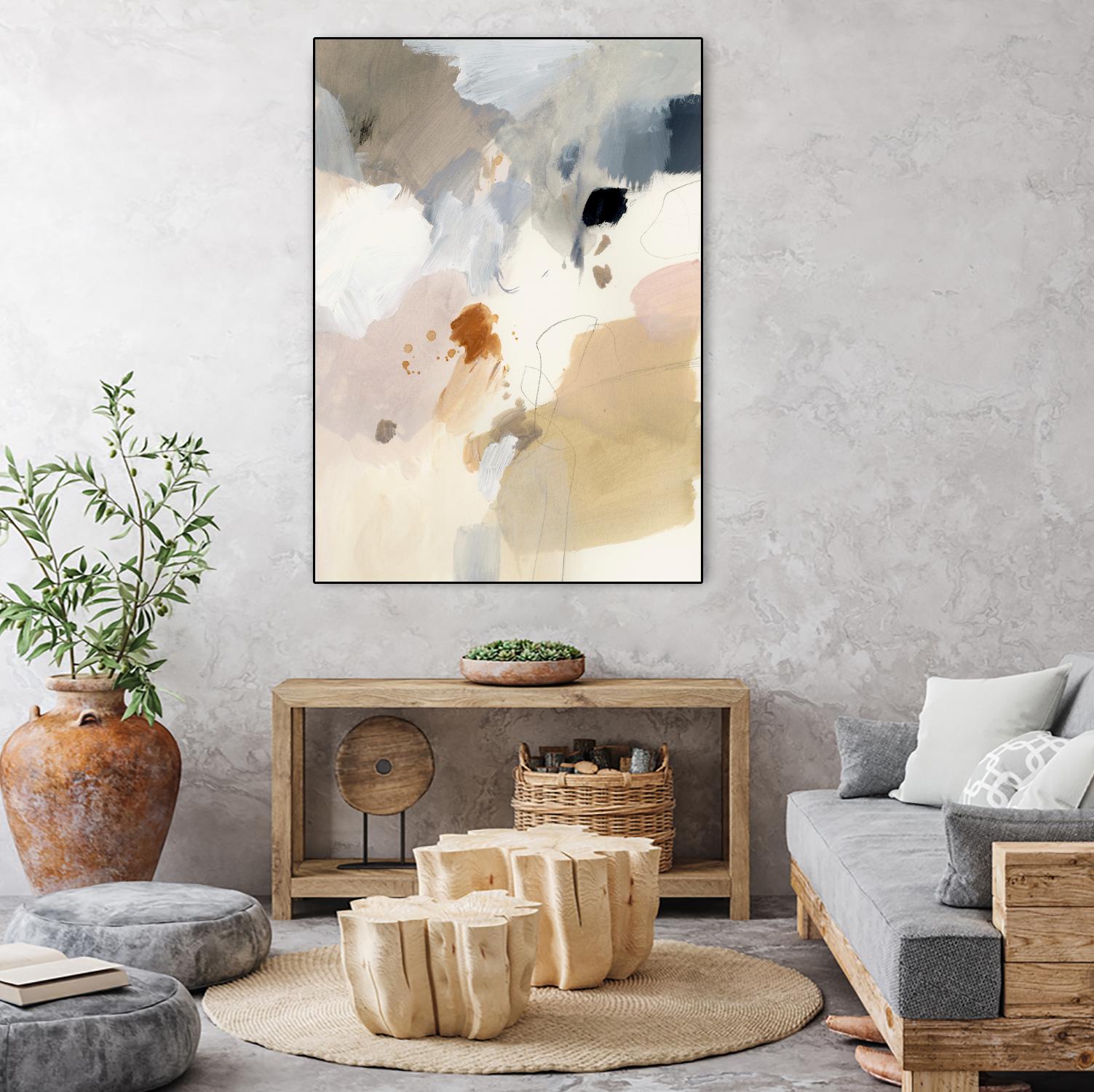 Neutral Scrawl I by Victoria Barnes on GIANT ART - beige abstract abstract
