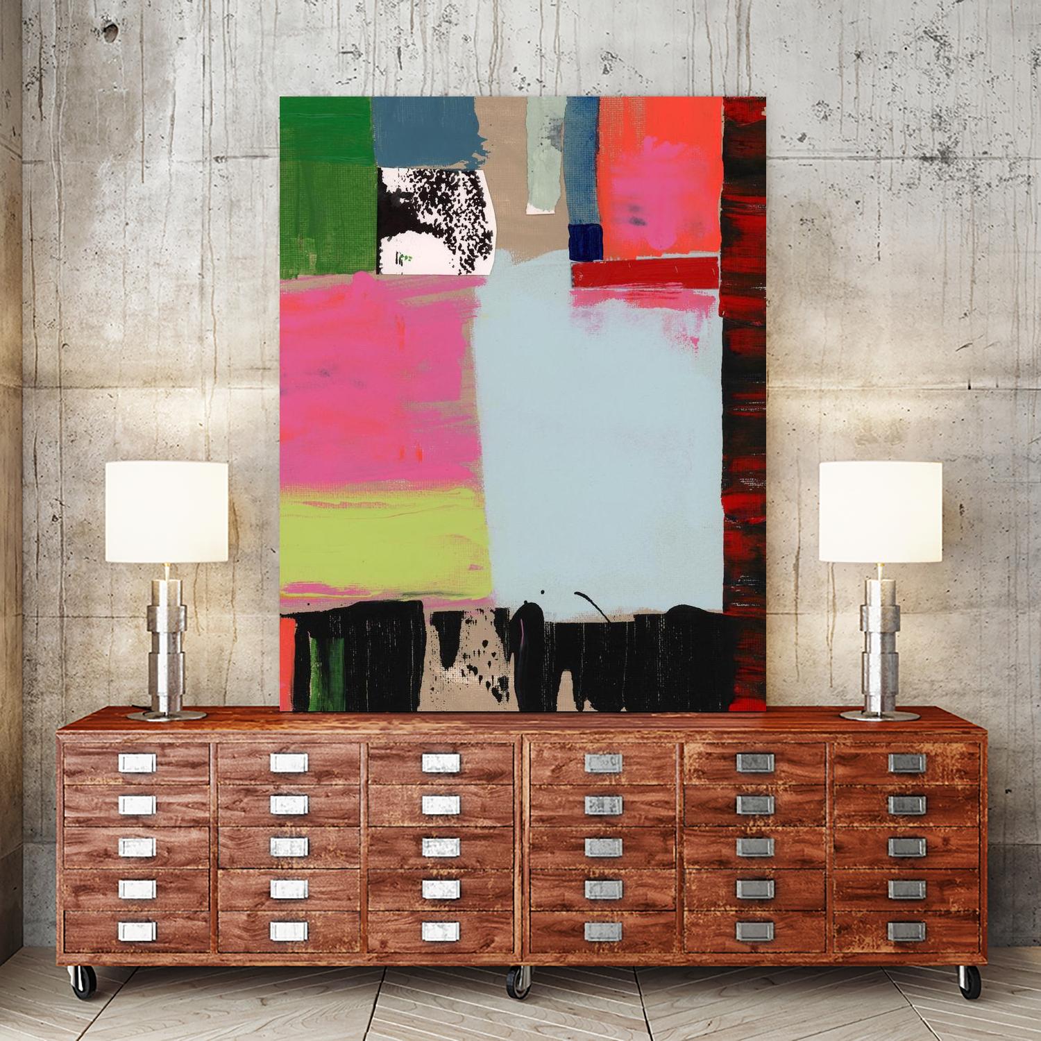 Pink Blocks III by Cartissi on GIANT ART - red abstract abstract