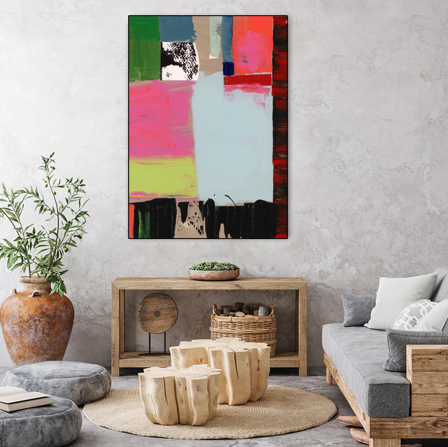 Pink Blocks III by Cartissi on GIANT ART - red abstract abstract