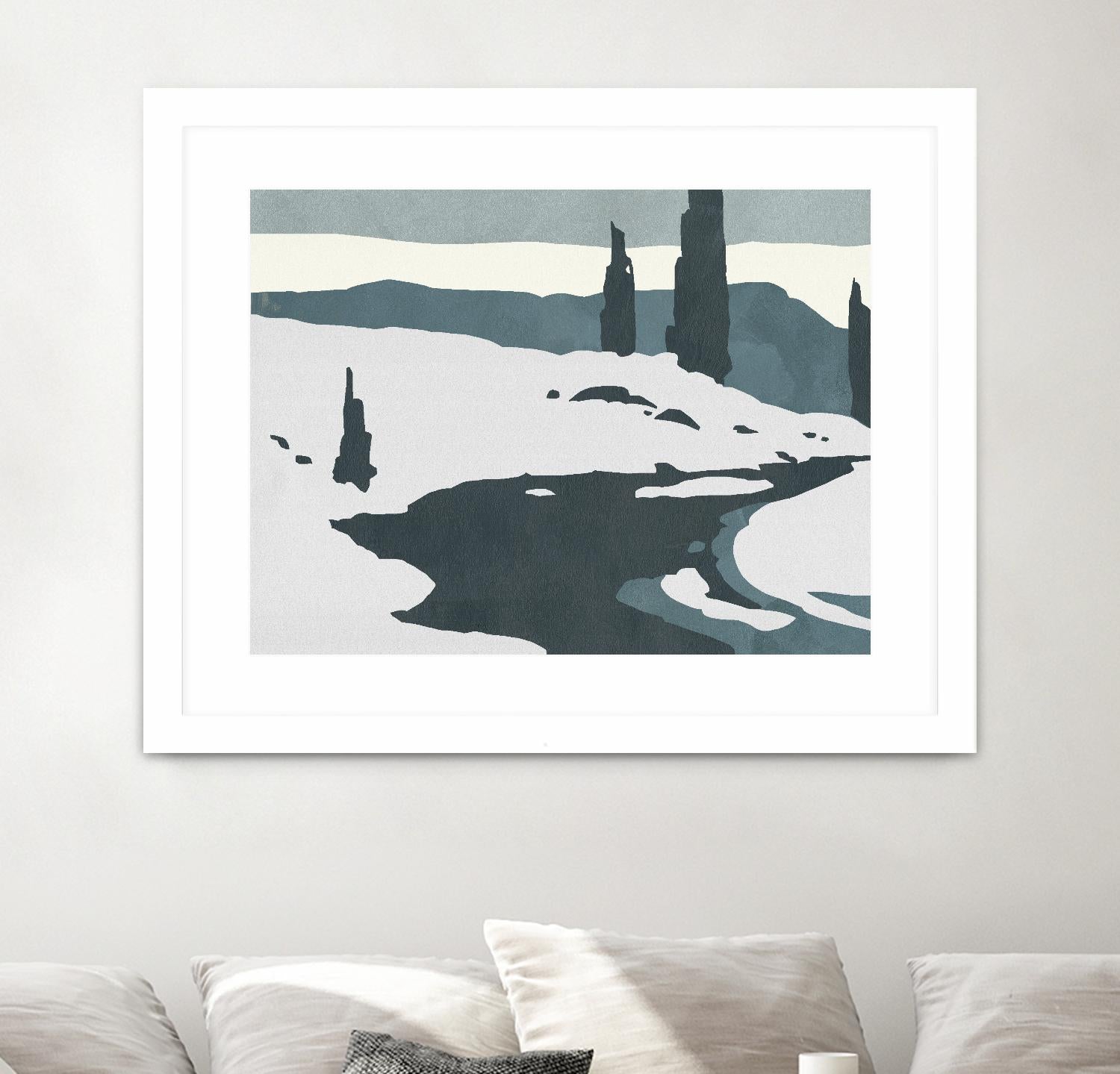 Cutter Island II by Jacob Green on GIANT ART - blue landscapes & seascapes forest