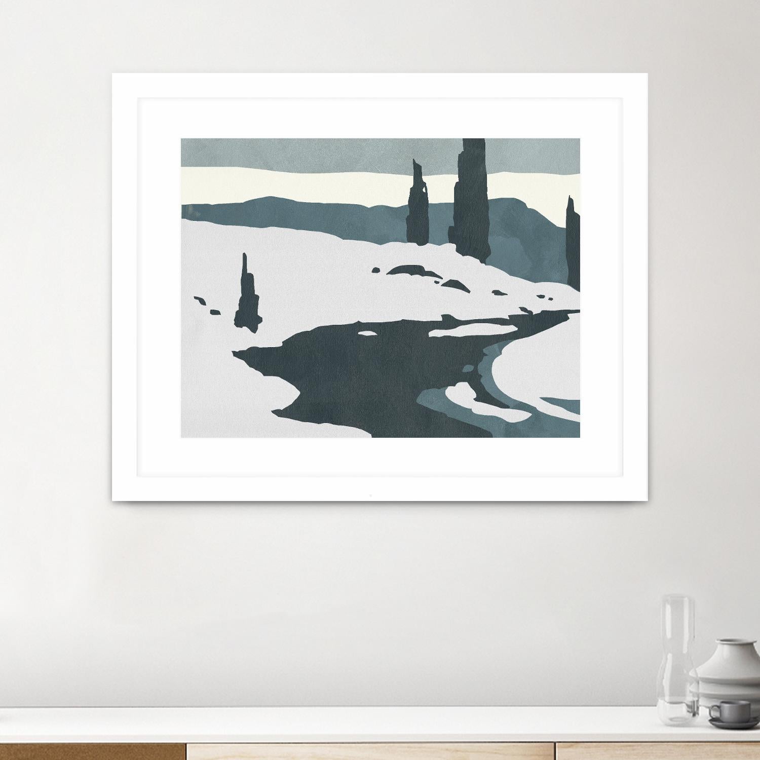 Cutter Island II by Jacob Green on GIANT ART - blue landscapes & seascapes forest