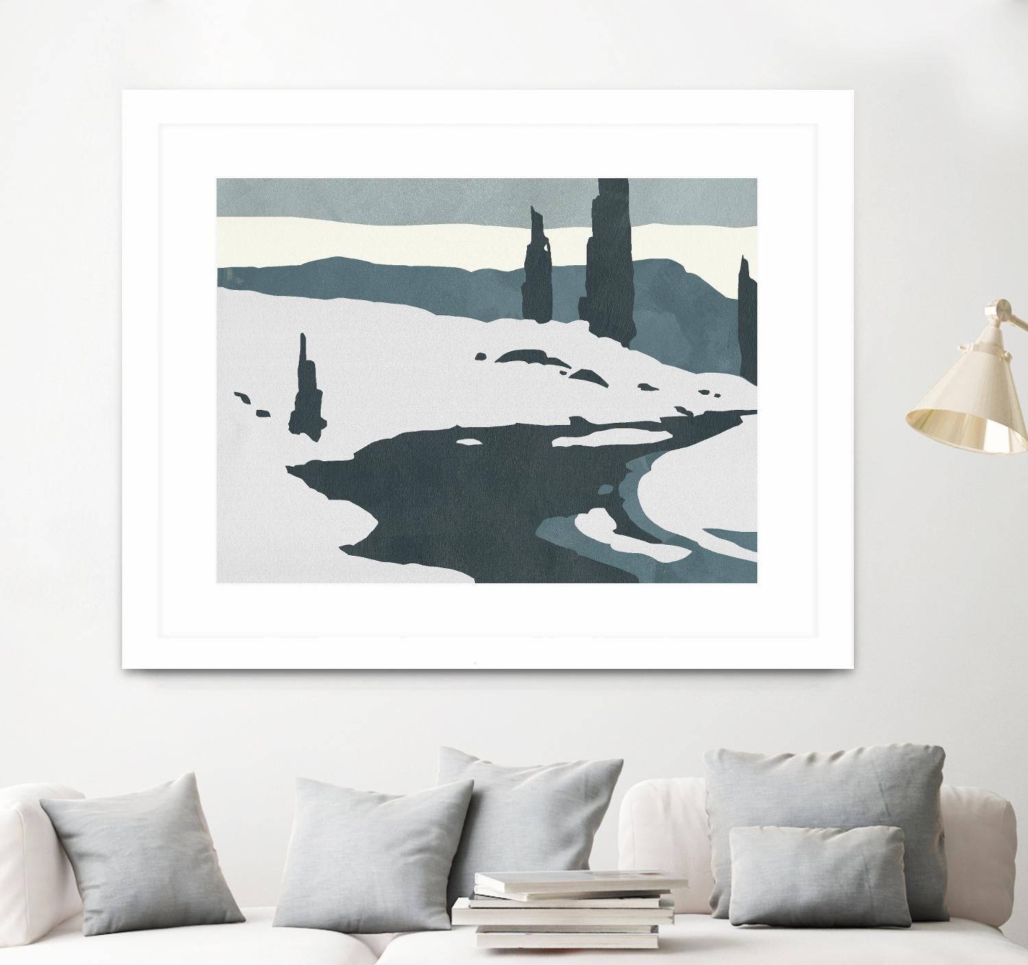 Cutter Island II by Jacob Green on GIANT ART - blue landscapes & seascapes forest