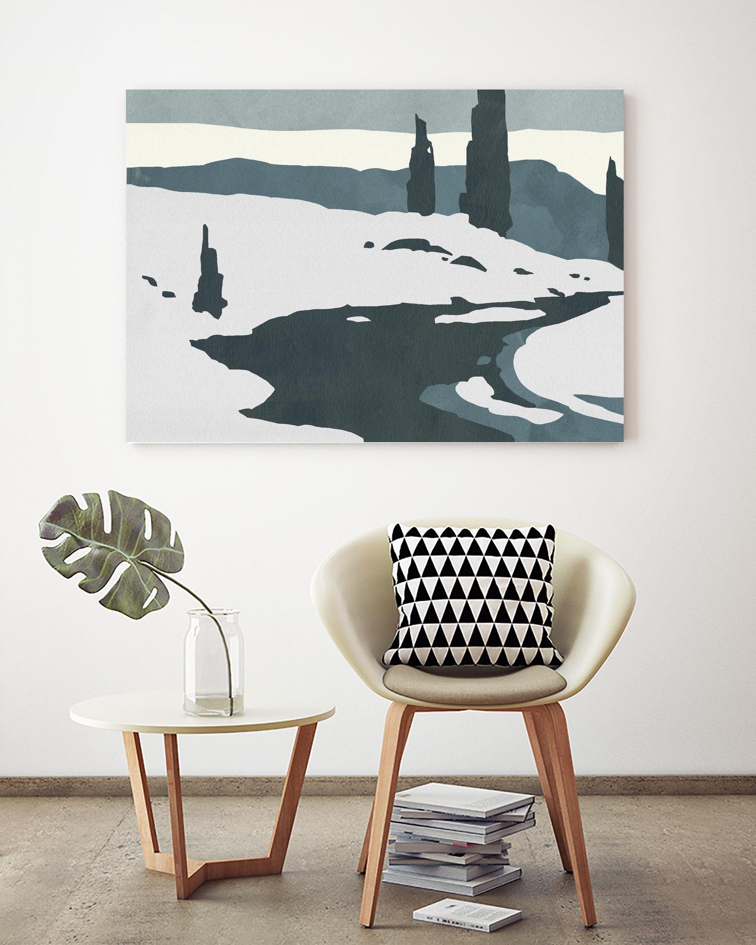 Cutter Island II by Jacob Green on GIANT ART - blue landscapes & seascapes forest