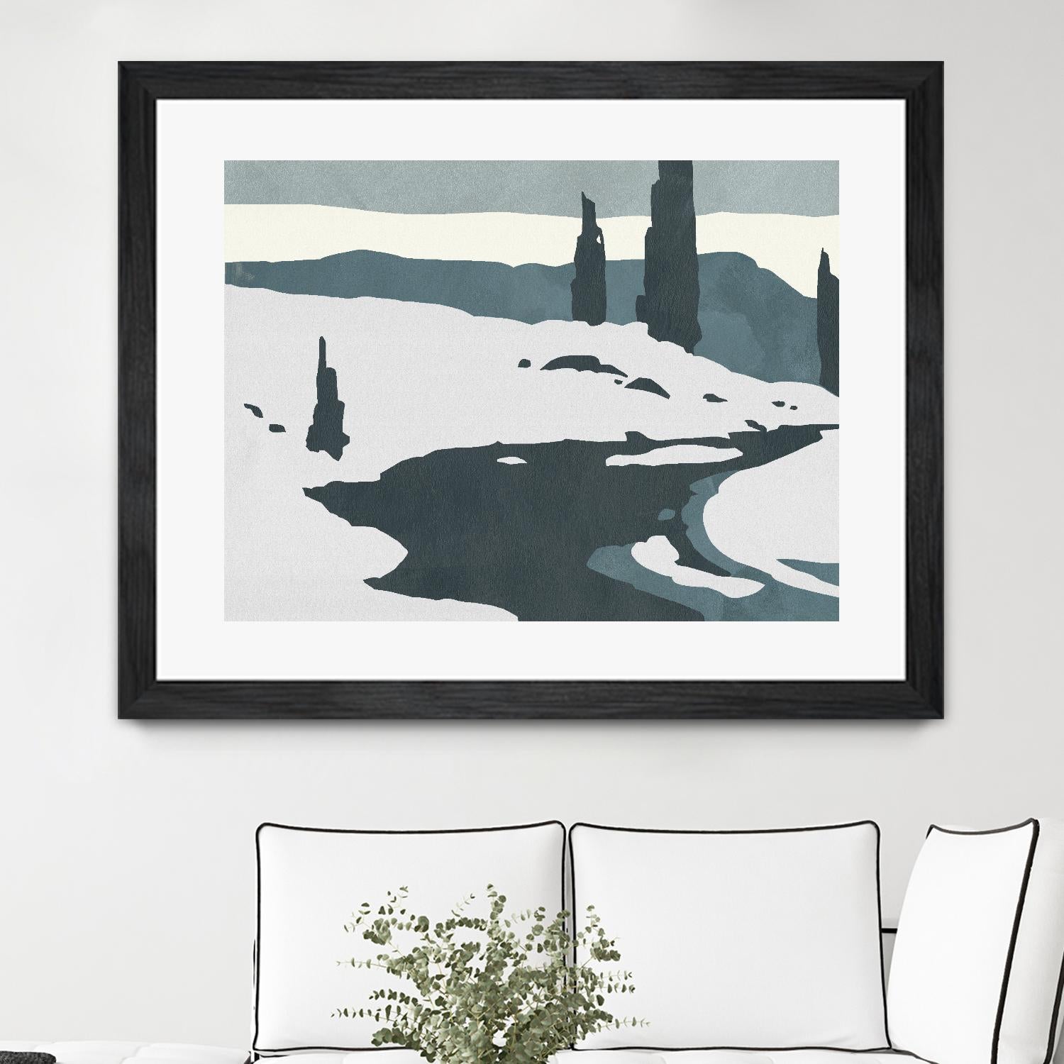 Cutter Island II by Jacob Green on GIANT ART - blue landscapes & seascapes forest