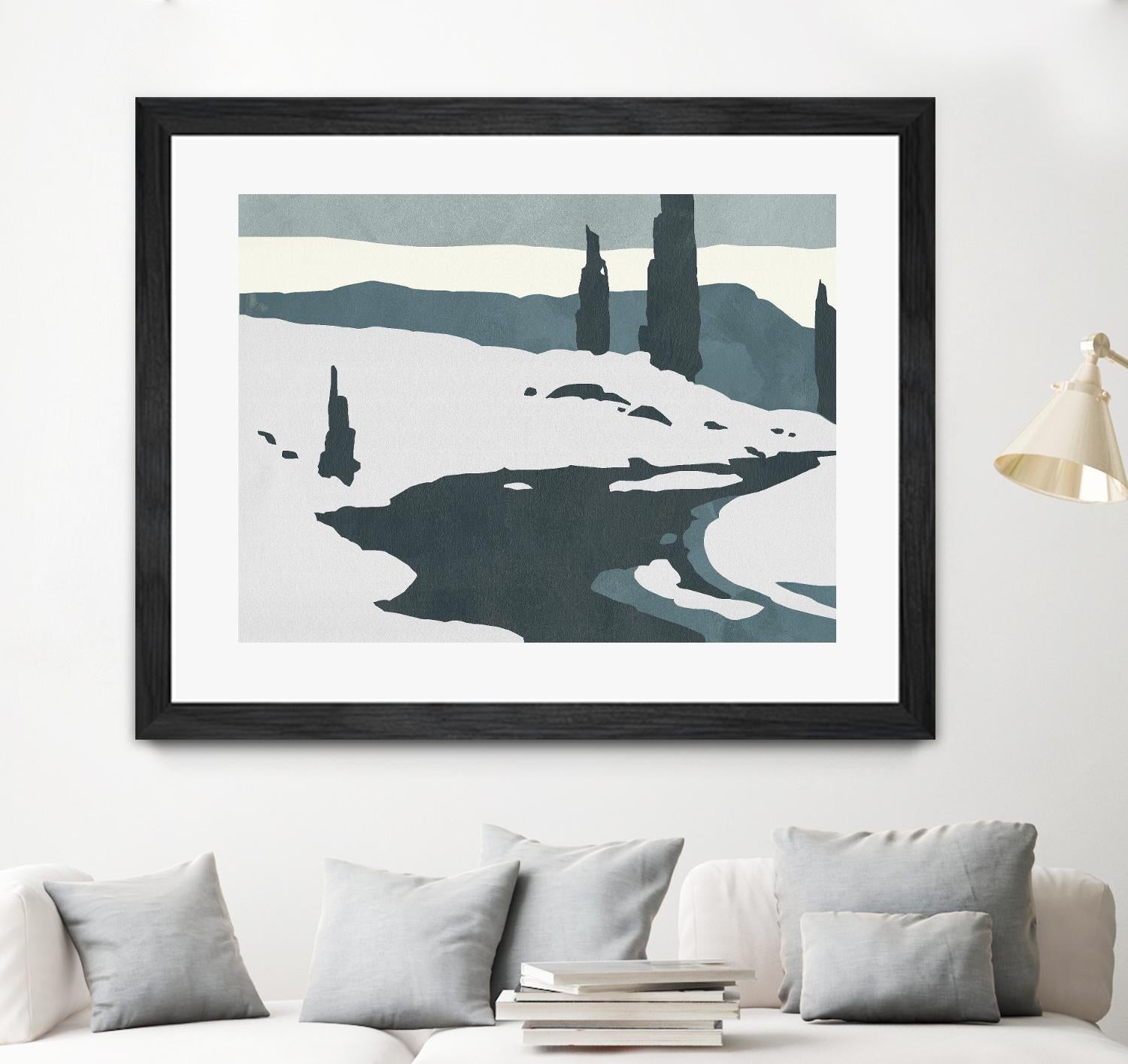 Cutter Island II by Jacob Green on GIANT ART - blue landscapes & seascapes forest