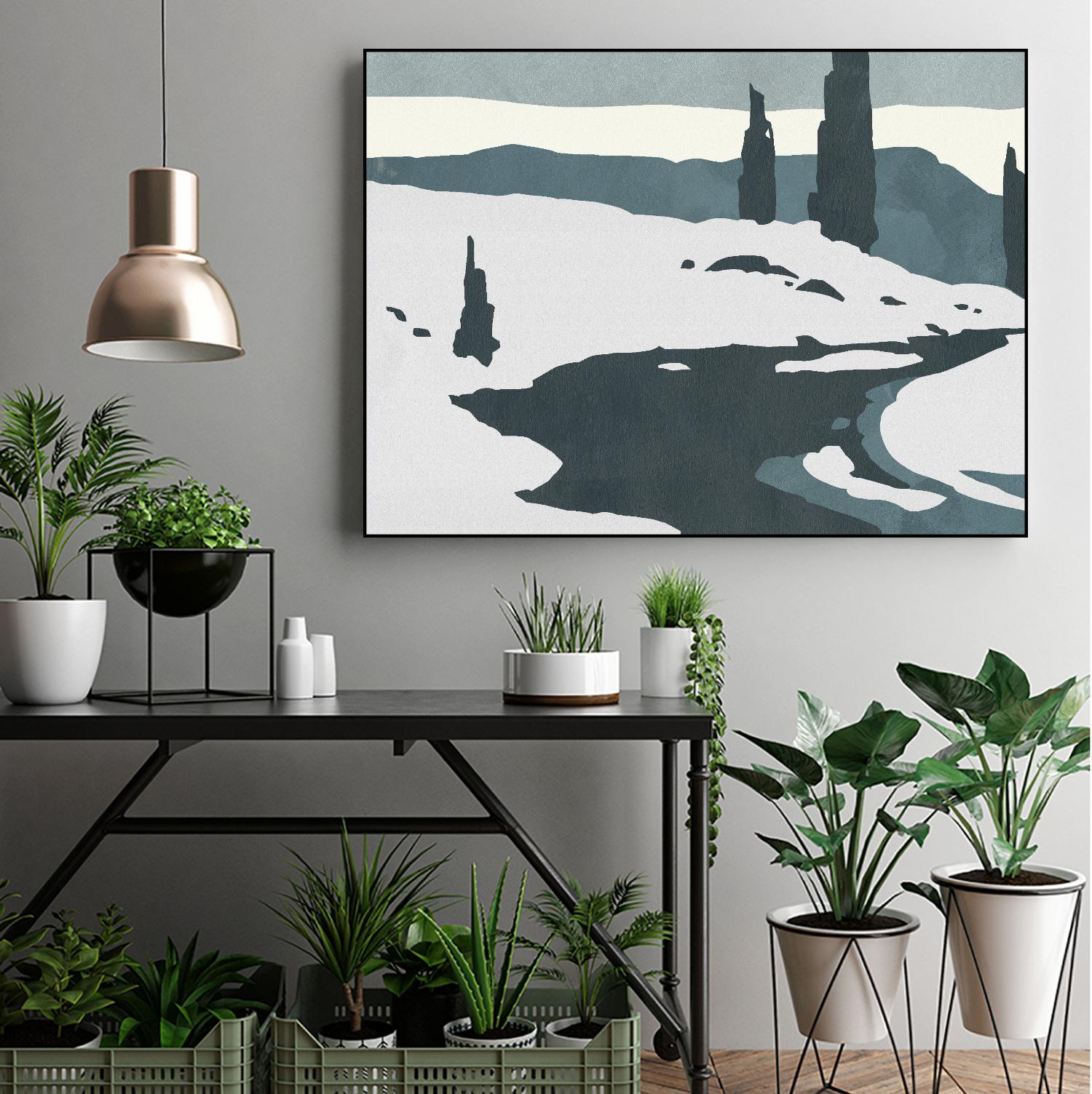 Cutter Island II by Jacob Green on GIANT ART - blue landscapes & seascapes forest