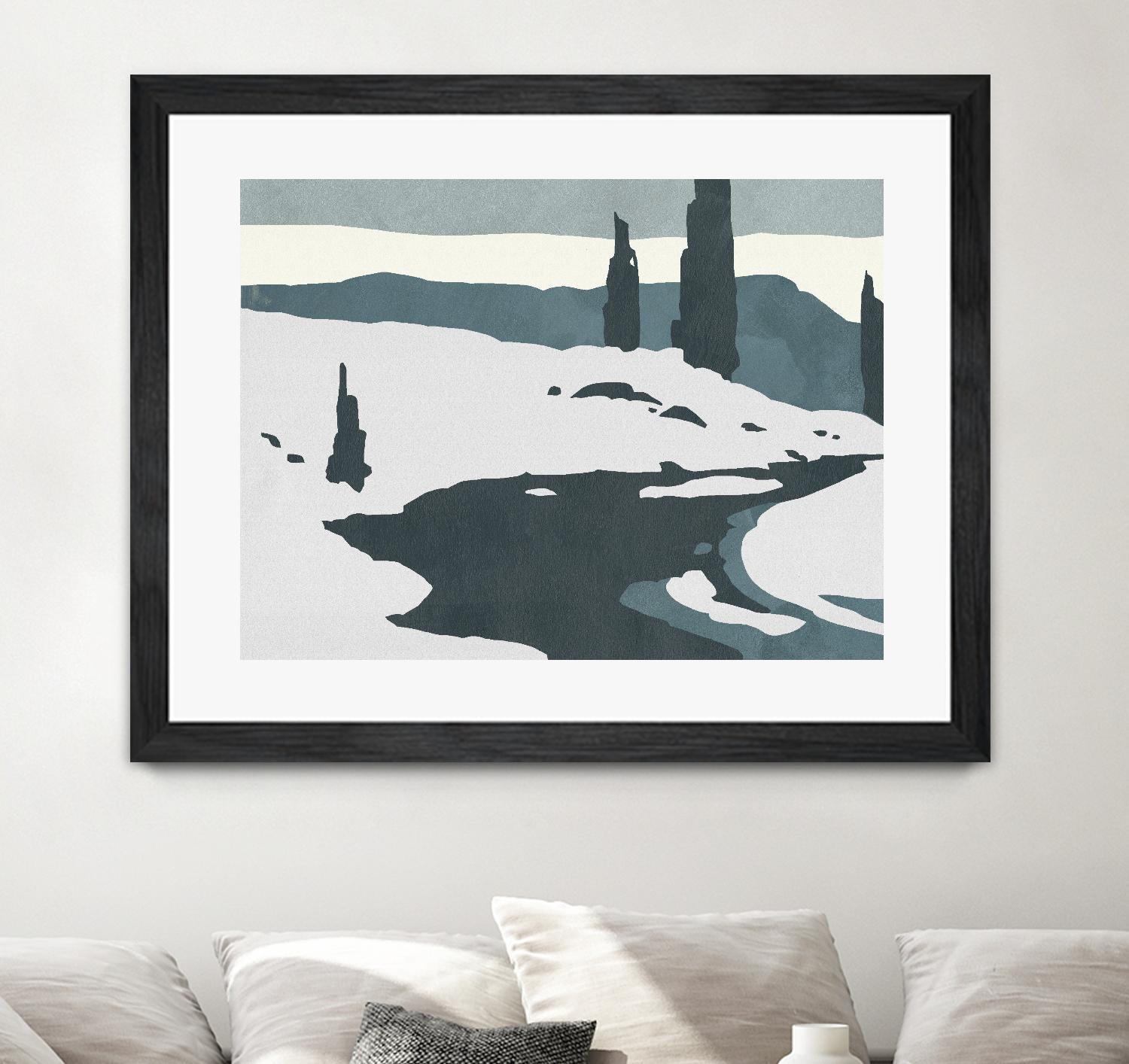 Cutter Island II by Jacob Green on GIANT ART - blue landscapes & seascapes forest