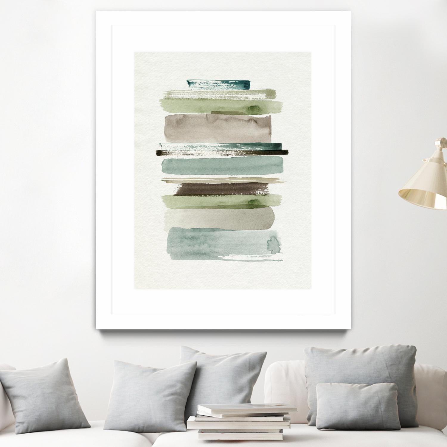 Grass Stains II by Grace Popp on GIANT ART - beige abstract stripe