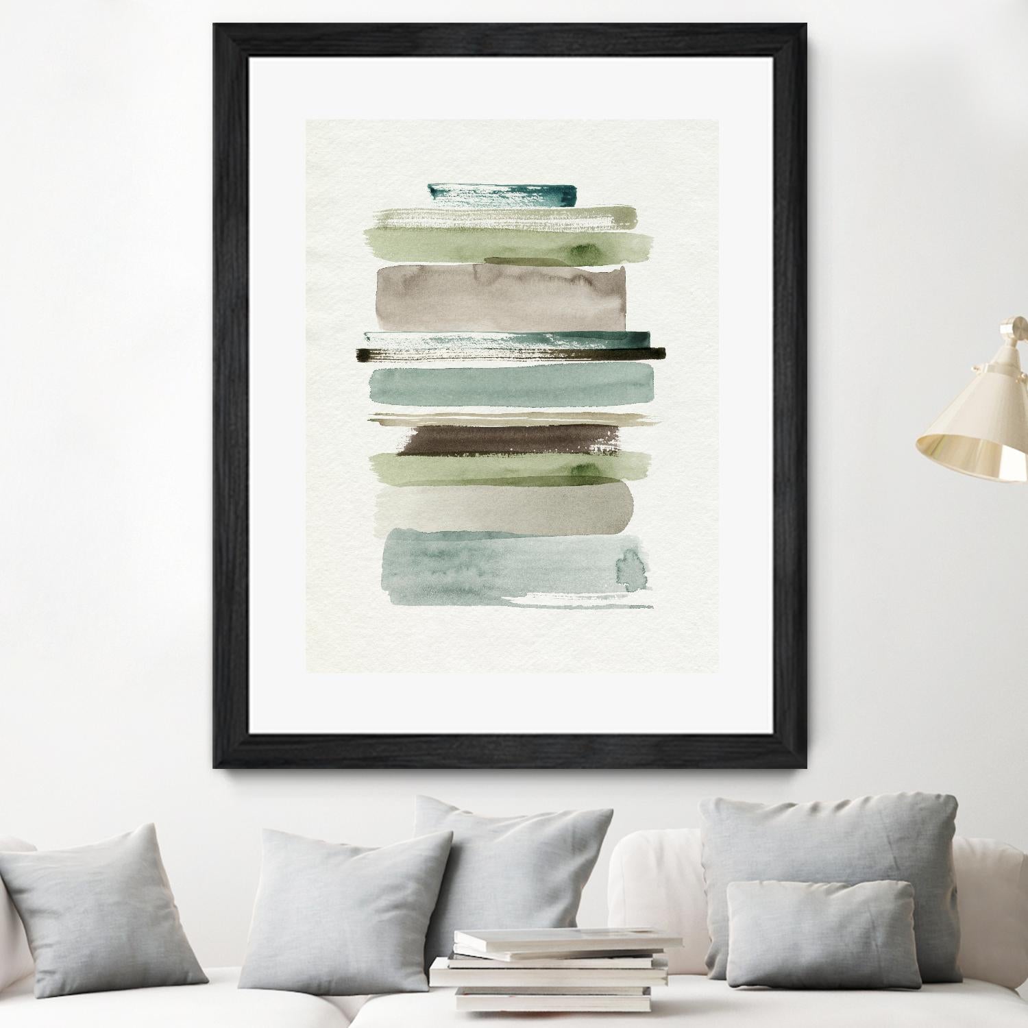 Grass Stains II by Grace Popp on GIANT ART - beige abstract stripe