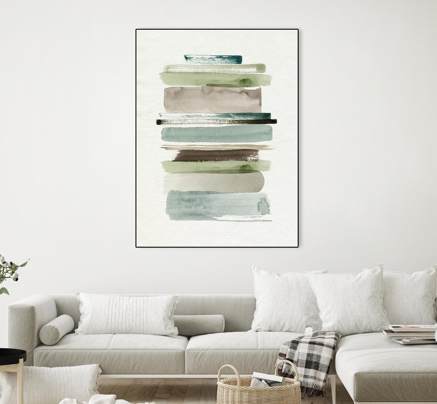 Grass Stains II by Grace Popp on GIANT ART - beige abstract stripe