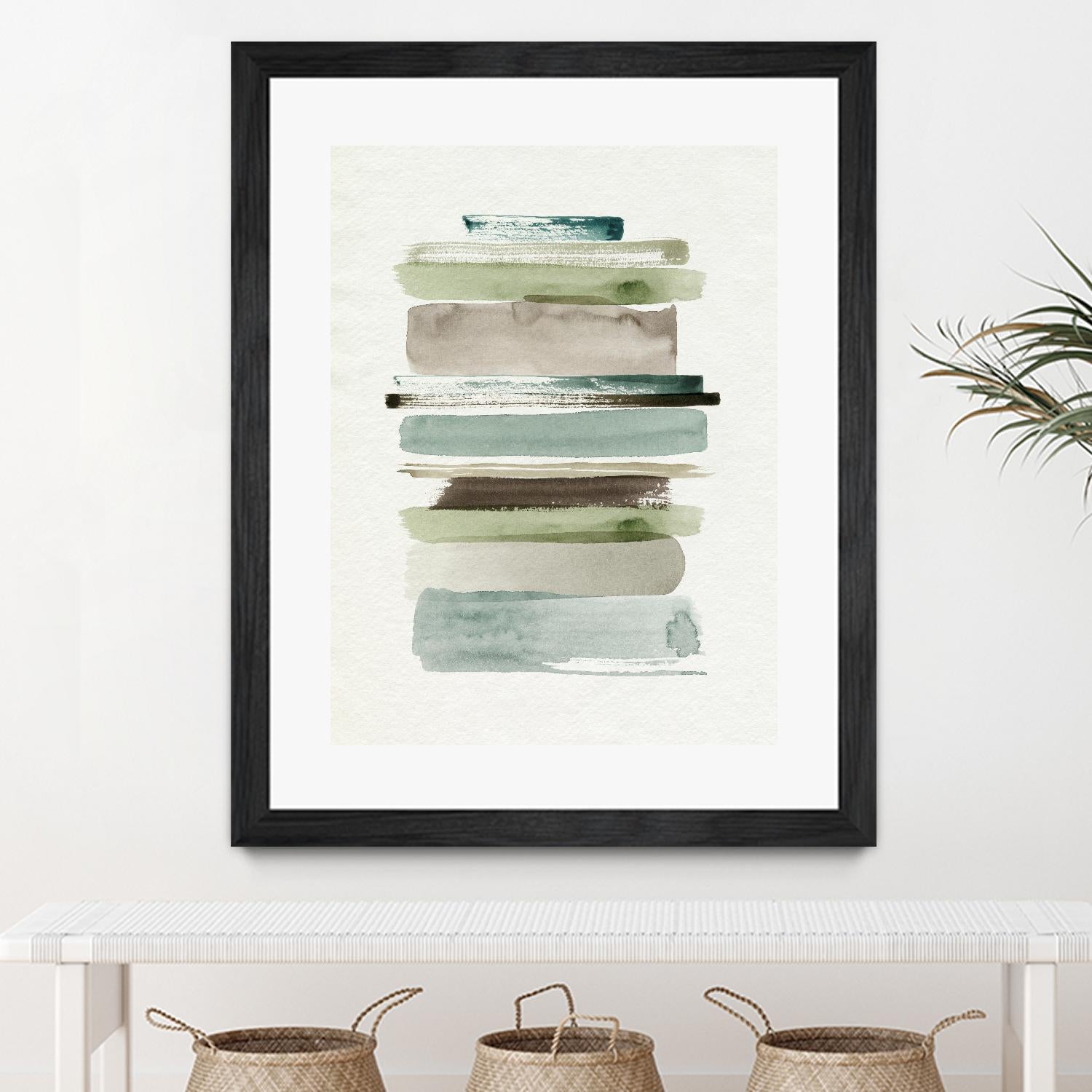 Grass Stains II by Grace Popp on GIANT ART - beige abstract stripe