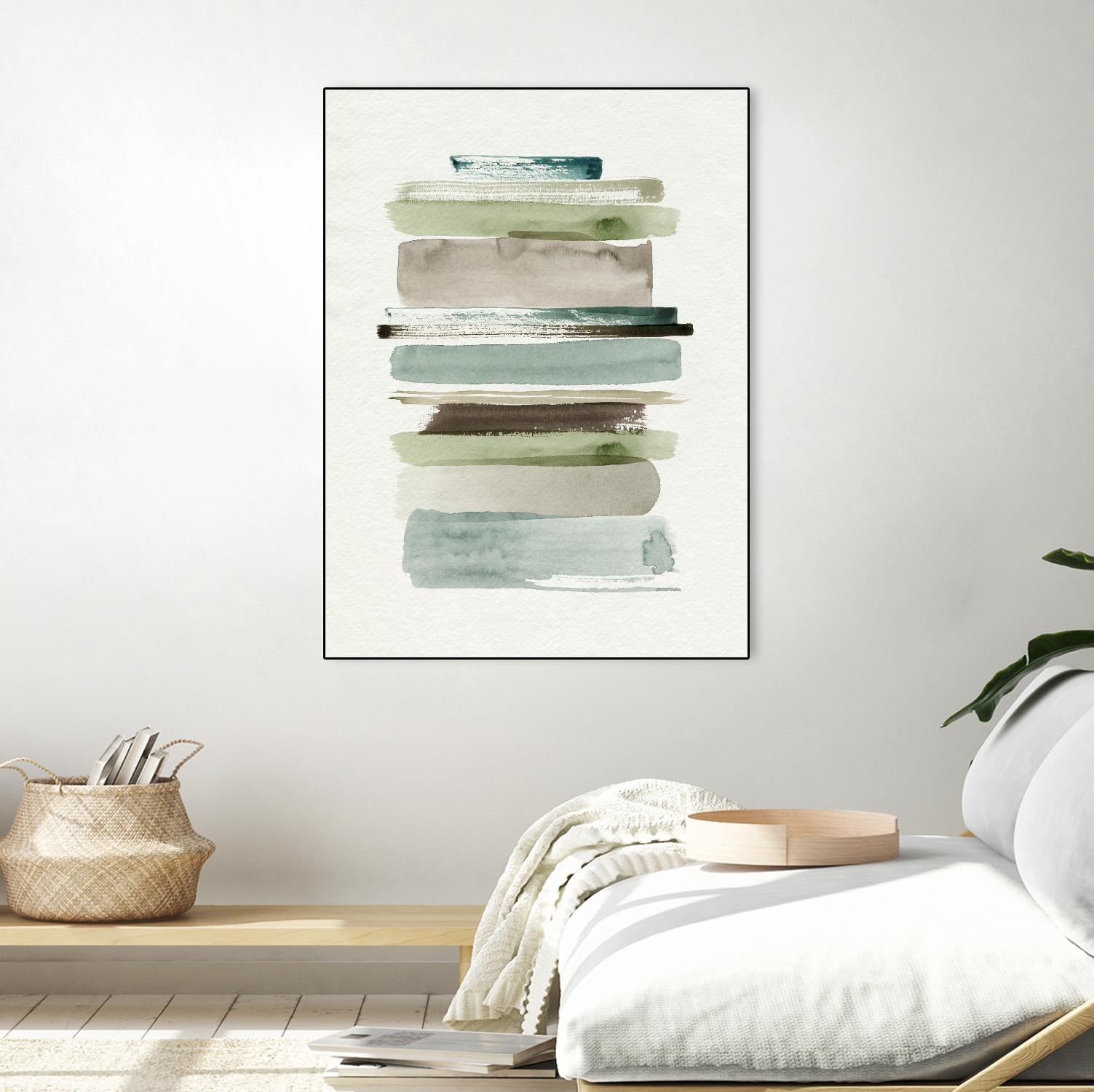 Grass Stains II by Grace Popp on GIANT ART - beige abstract stripe