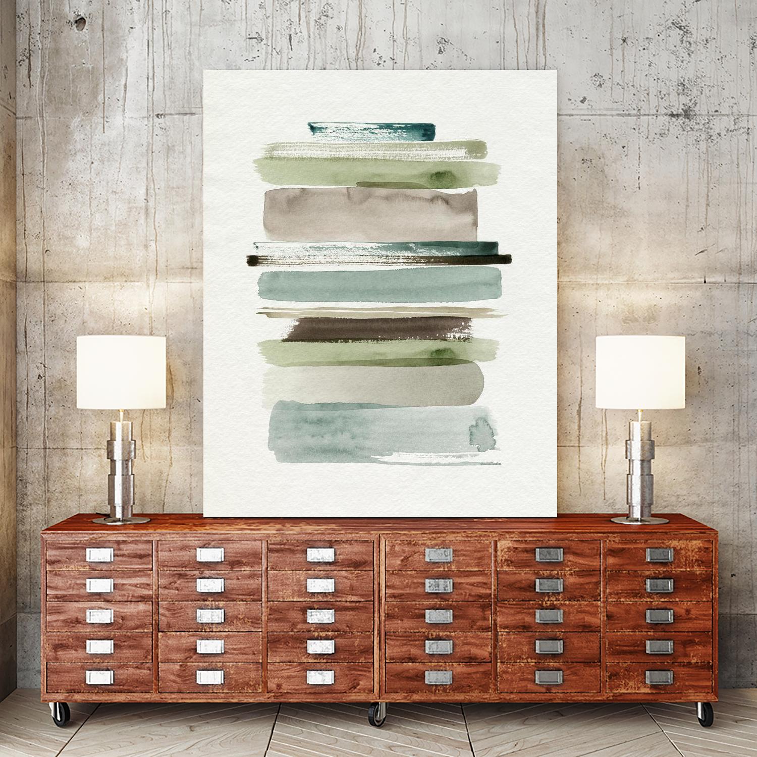 Grass Stains II by Grace Popp on GIANT ART - beige abstract stripe