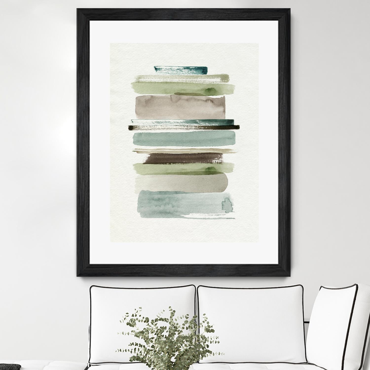 Grass Stains II by Grace Popp on GIANT ART - beige abstract stripe