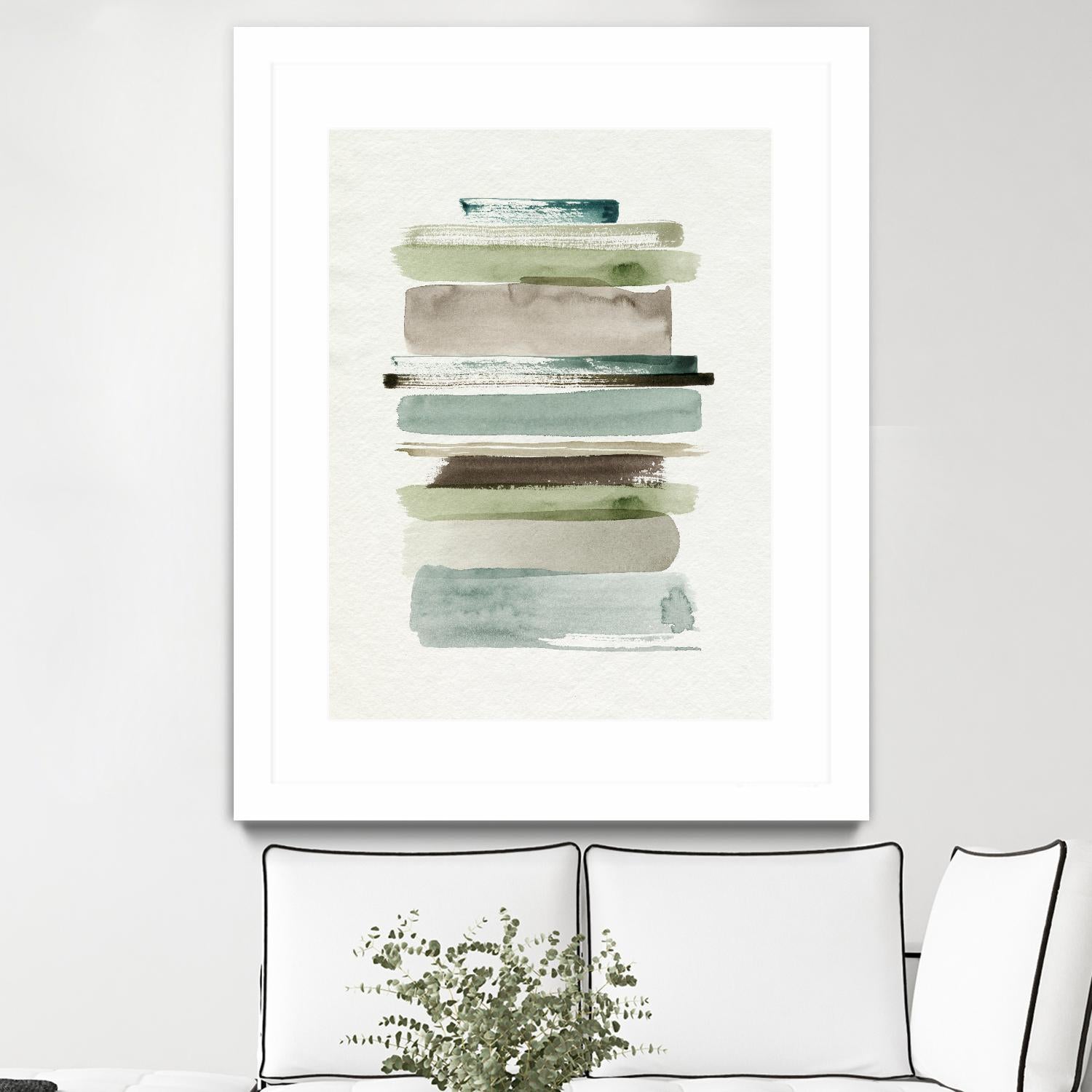 Grass Stains II by Grace Popp on GIANT ART - beige abstract stripe