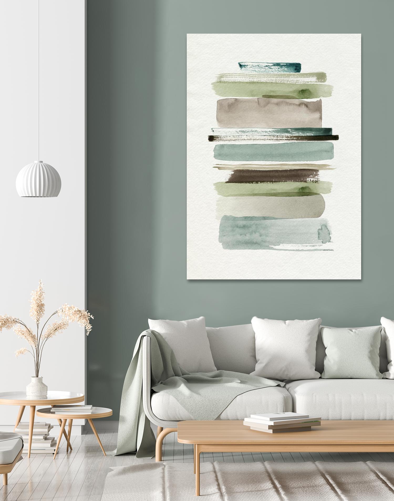 Grass Stains II by Grace Popp on GIANT ART - beige abstract stripe