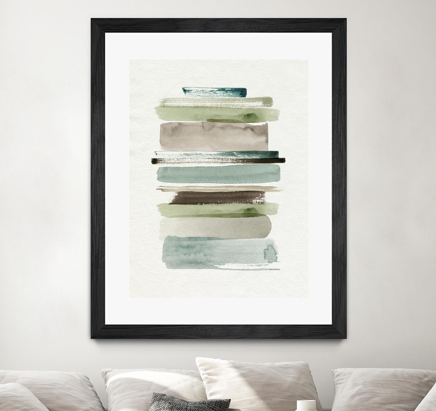 Grass Stains II by Grace Popp on GIANT ART - beige abstract stripe