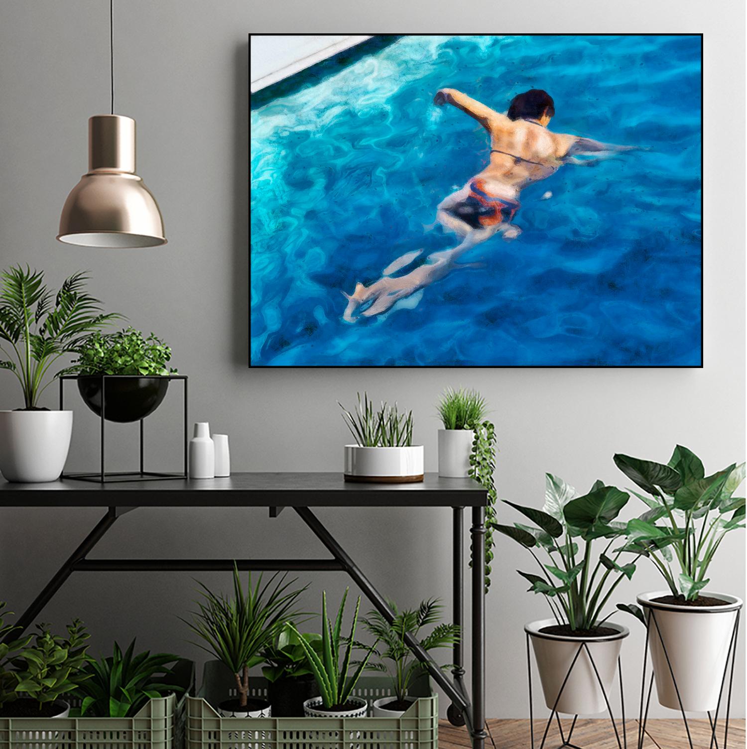 Morning Swimming II by Alonzo Saunders on GIANT ART - orange coastal & tropical swimming