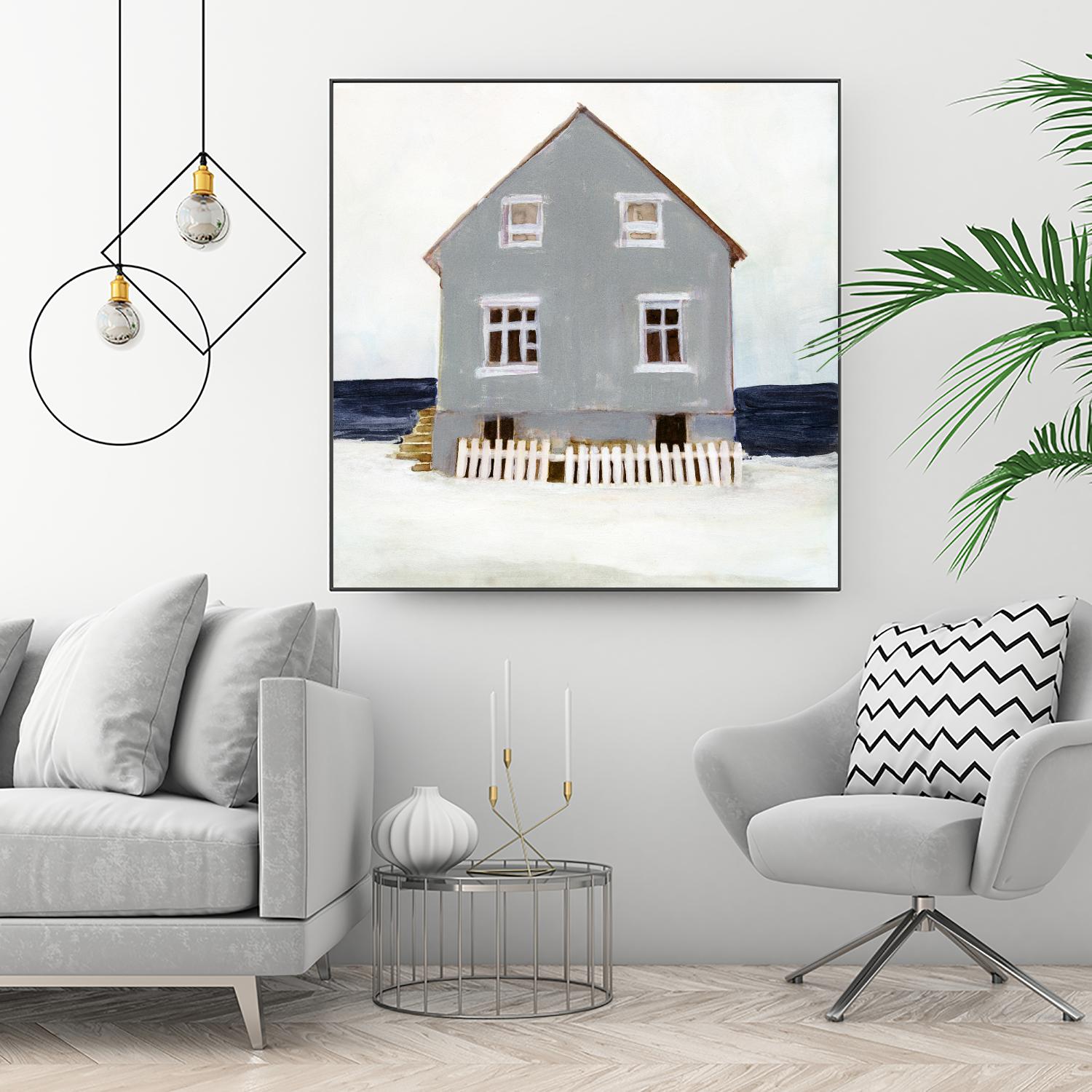 Beach Hut II by Stellar Design Studio on GIANT ART - blue coastal & tropical abstract