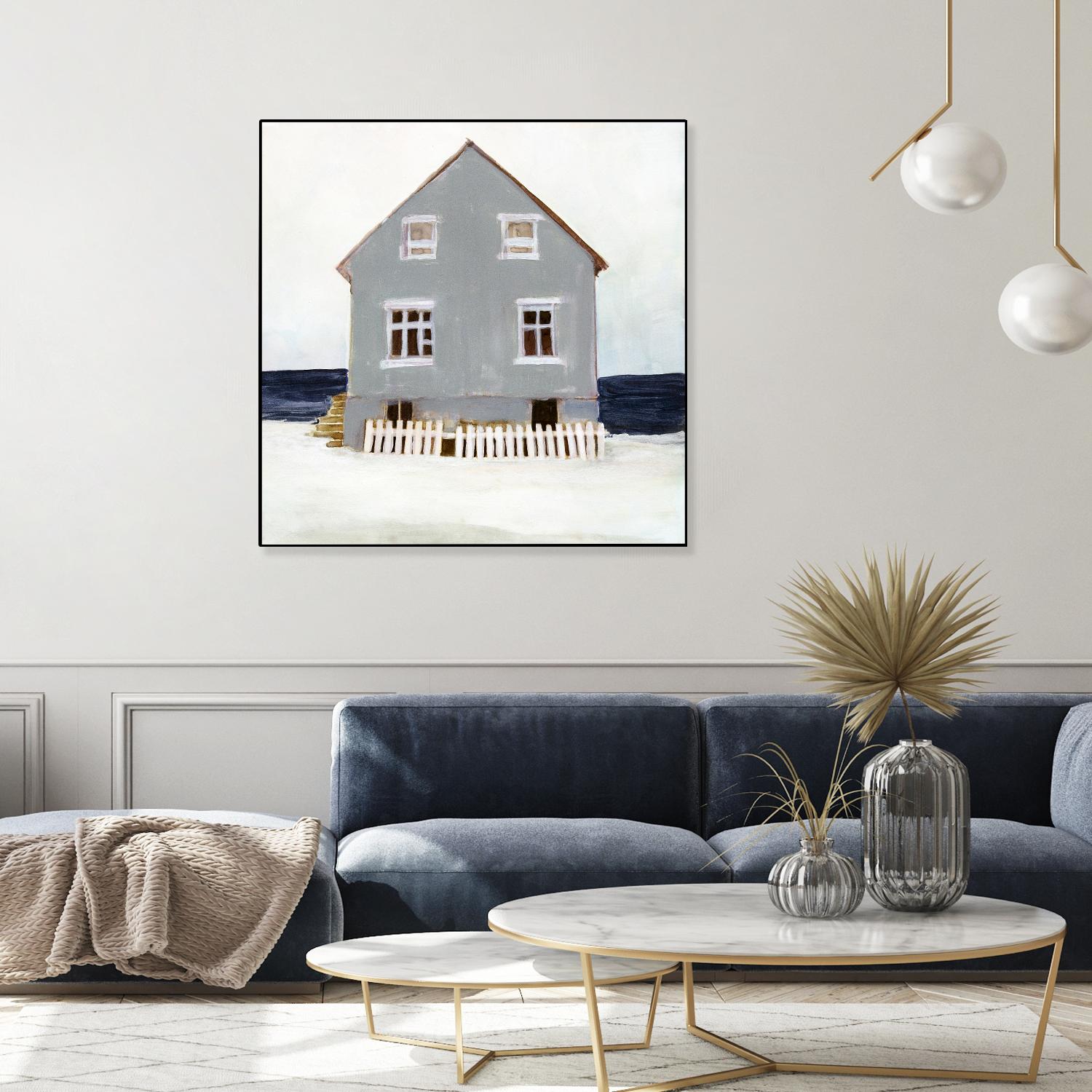 Beach Hut II by Stellar Design Studio on GIANT ART - blue coastal & tropical abstract