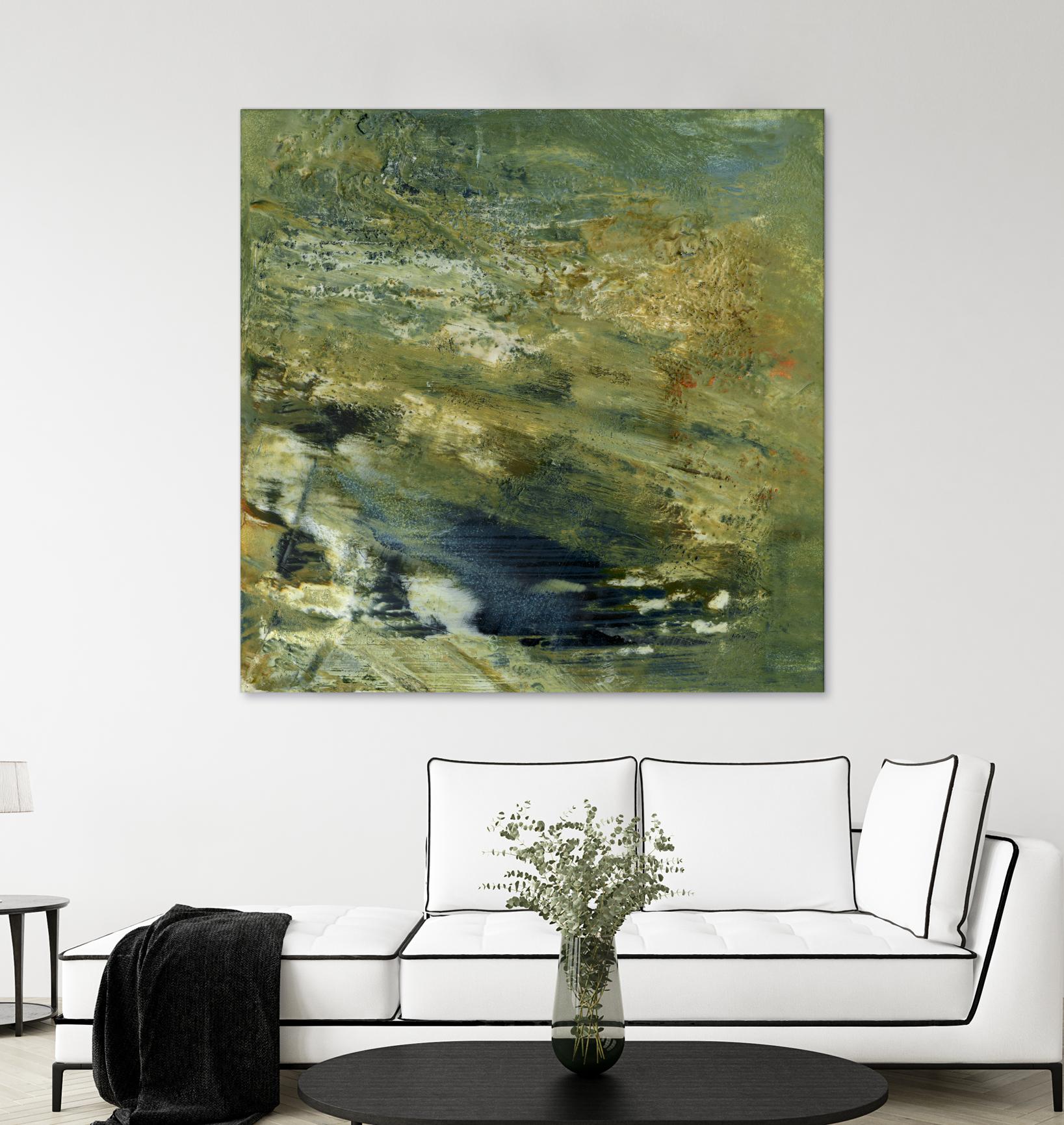 Encaustic Tile in Green VI by Sharon Gordon on GIANT ART - green abstract abstract