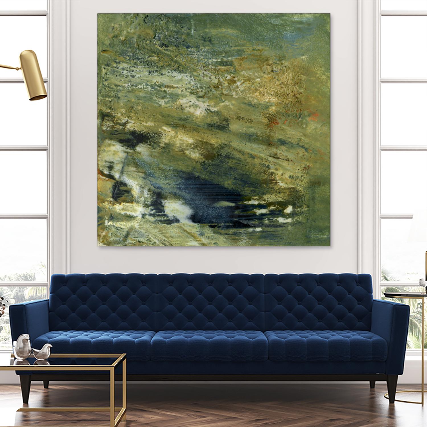 Encaustic Tile in Green VI by Sharon Gordon on GIANT ART - green abstract abstract