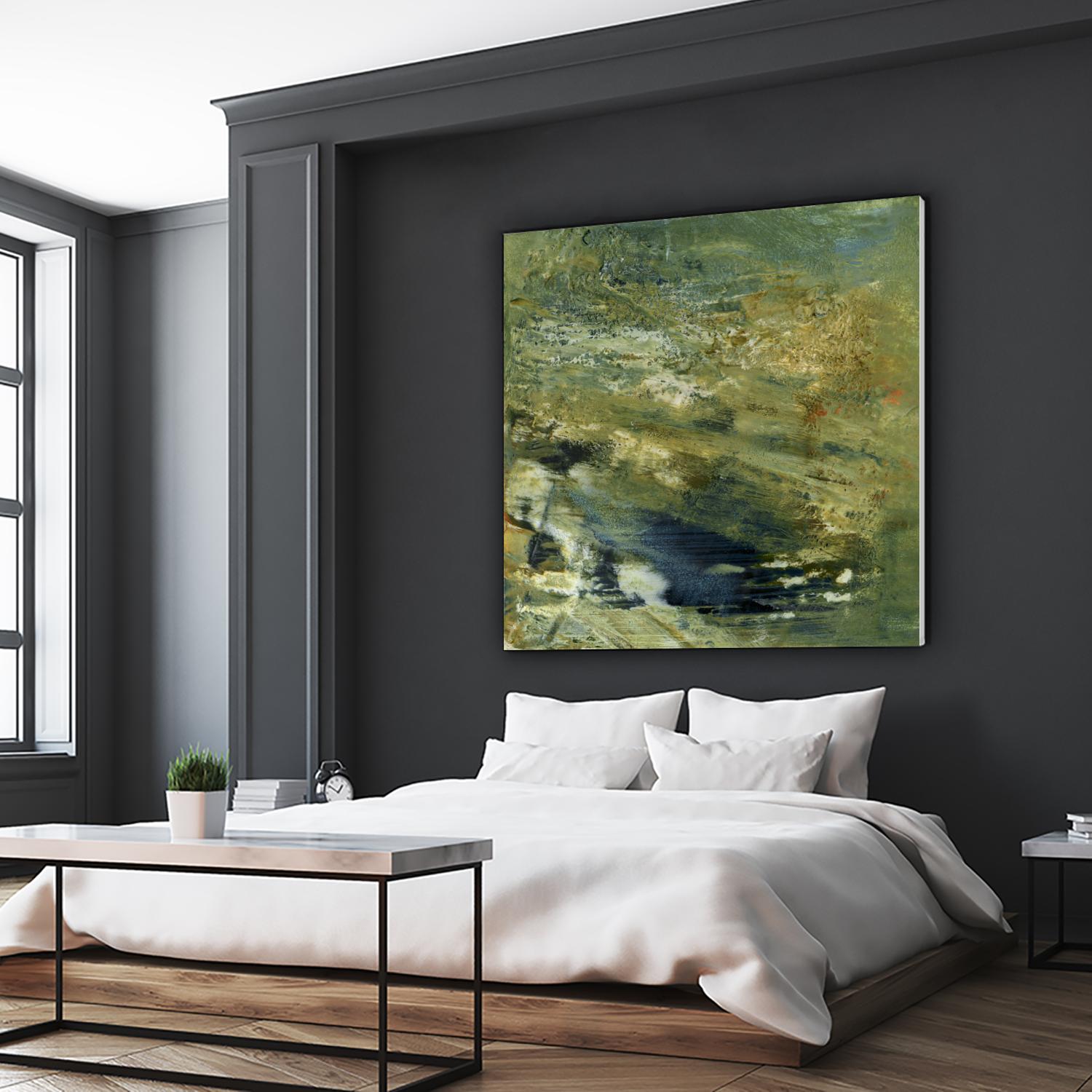 Encaustic Tile in Green VI by Sharon Gordon on GIANT ART - green abstract abstract