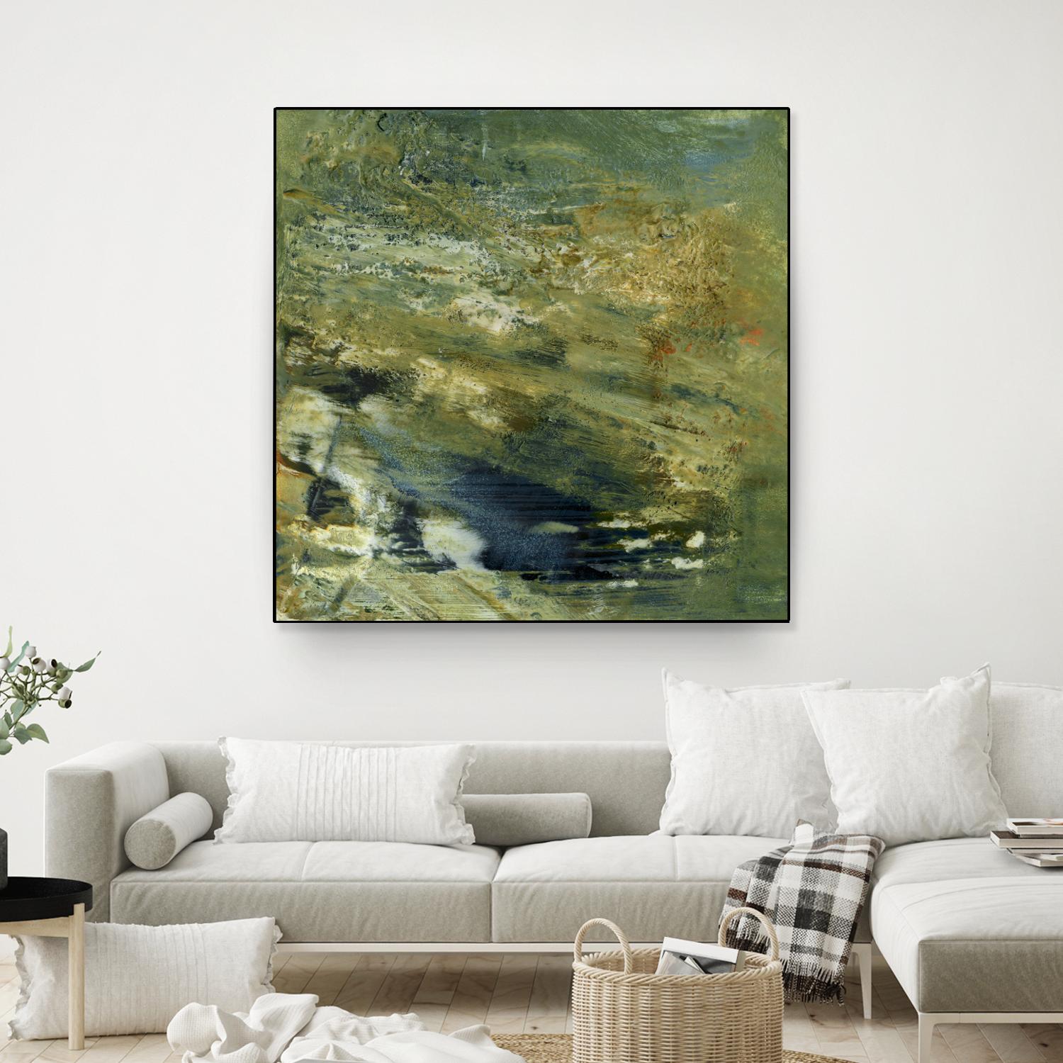 Encaustic Tile in Green VI by Sharon Gordon on GIANT ART - green abstract abstract